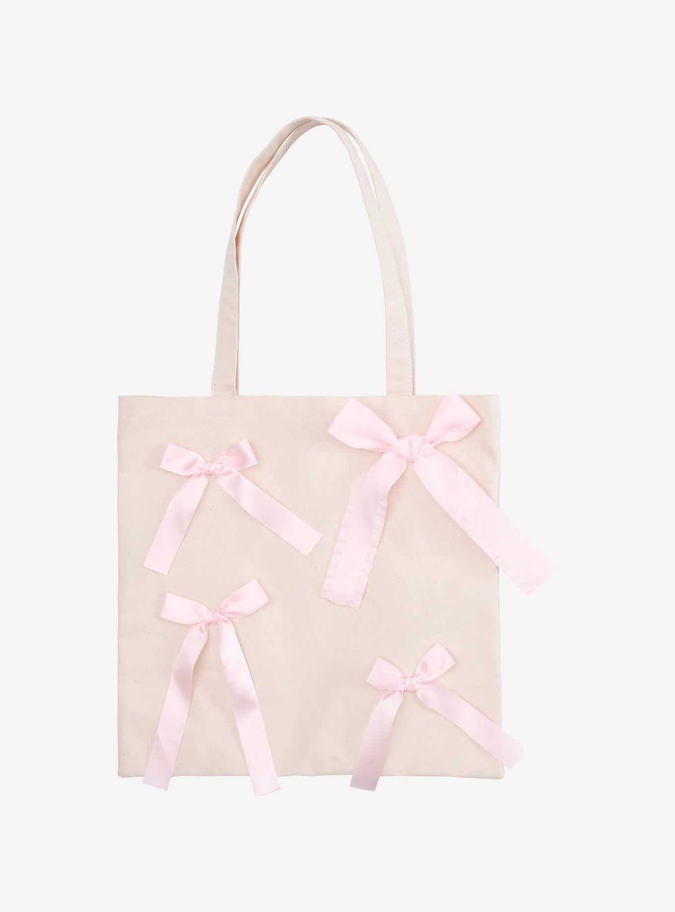 Pink Ribbons Canvas Tote Bag, , hi-res