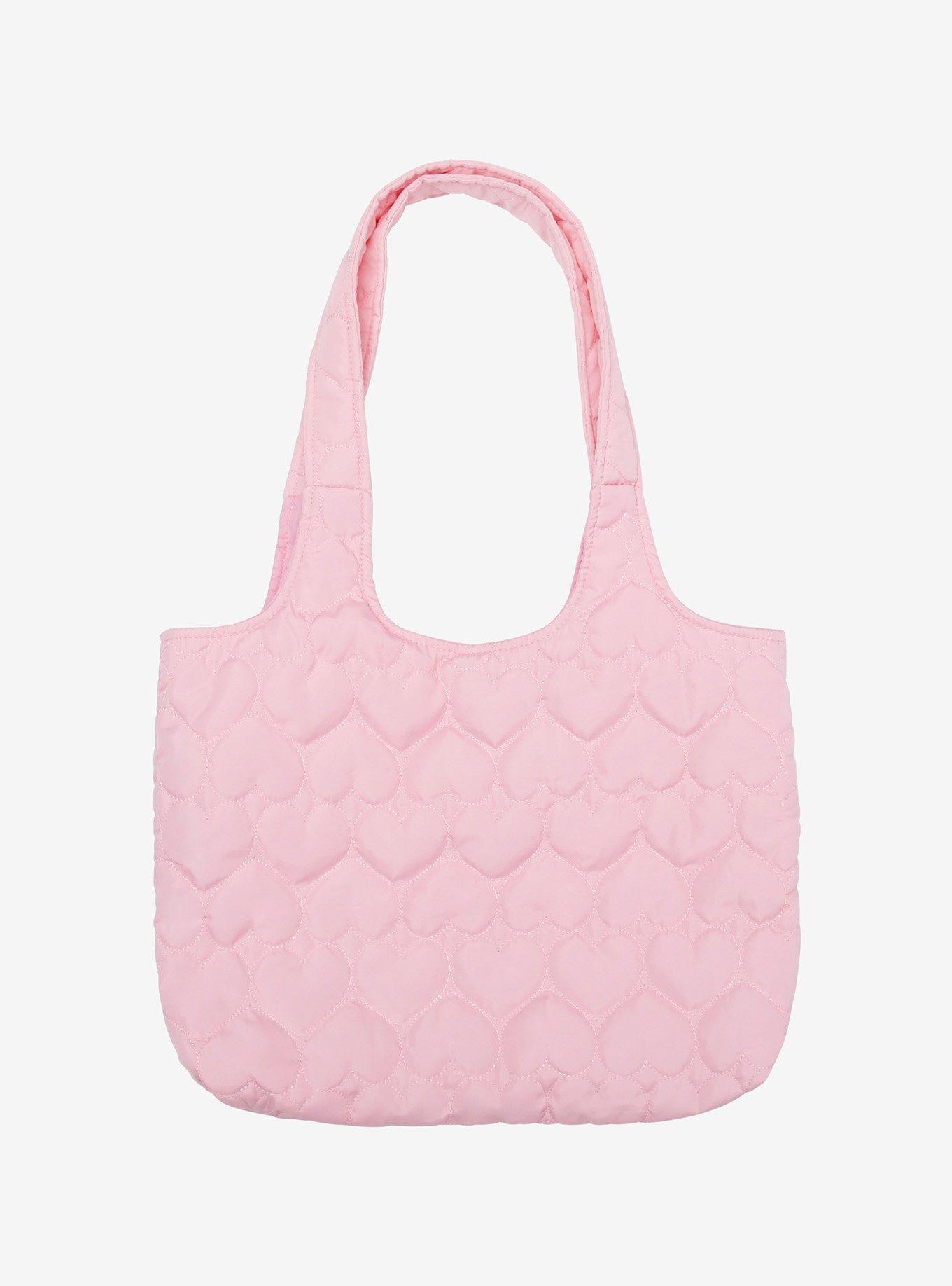 Pink Heart Puffer Shoulder Bag, , hi-res