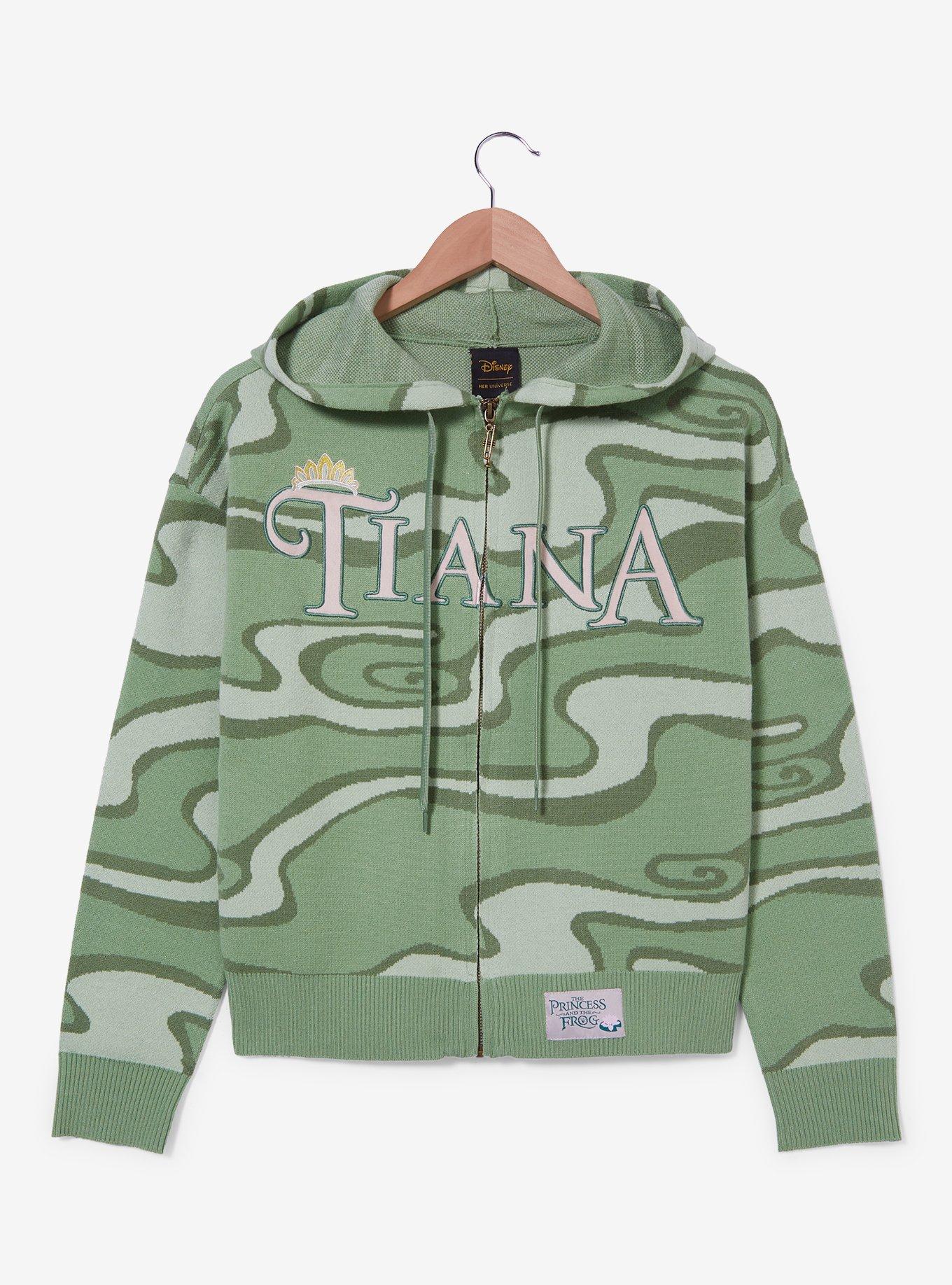 Her Universe Disney The Princess and The Frog Tiana Wave Knit Women s Zip Hoodie BoxLunch Exclusive BoxLunch