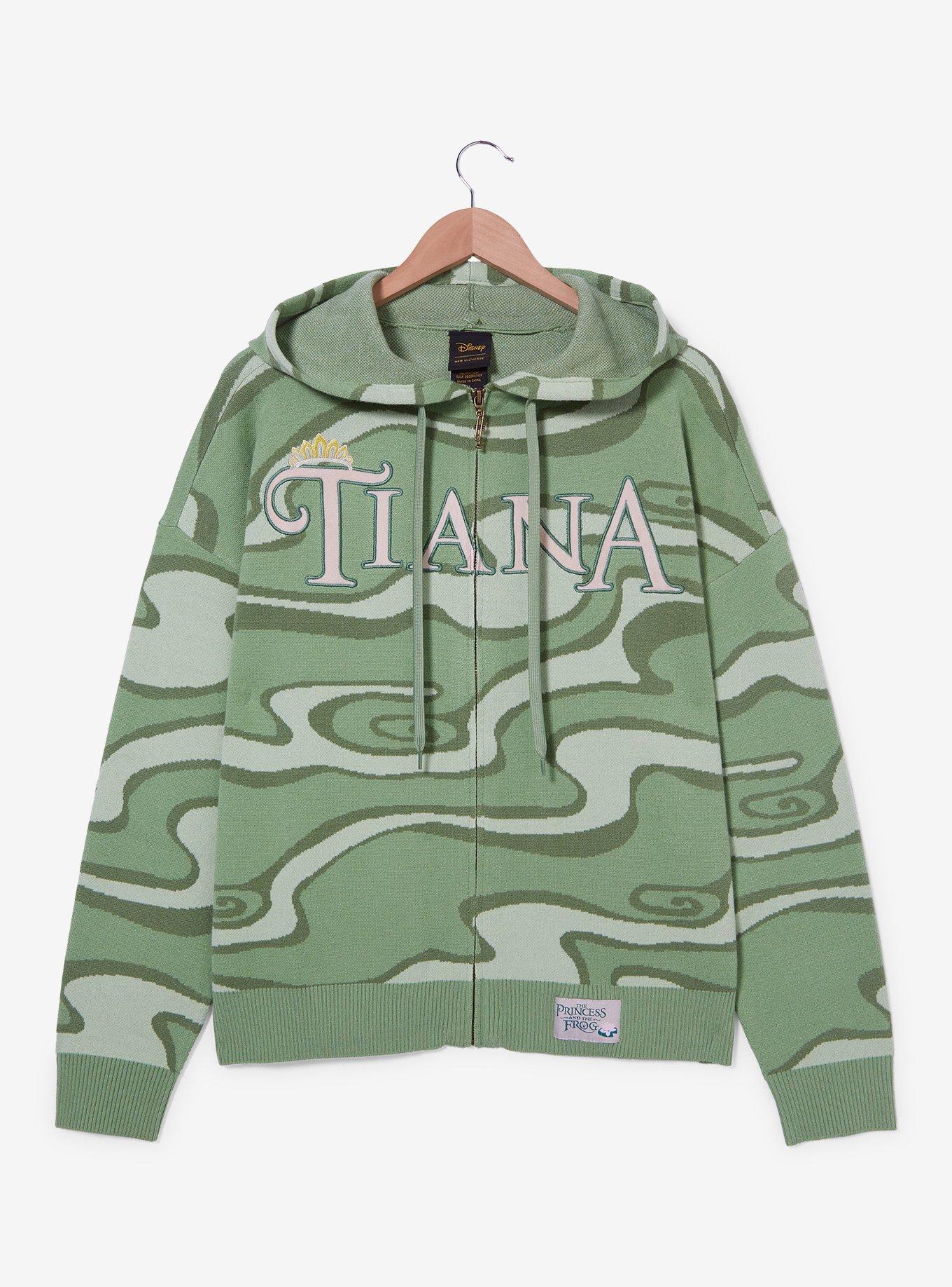 Her Universe Disney The Princess and The Frog Tiana Wave Knit Women's Plus Size Zip Hoodie - BoxLunch Exclusive, MULTI, hi-res