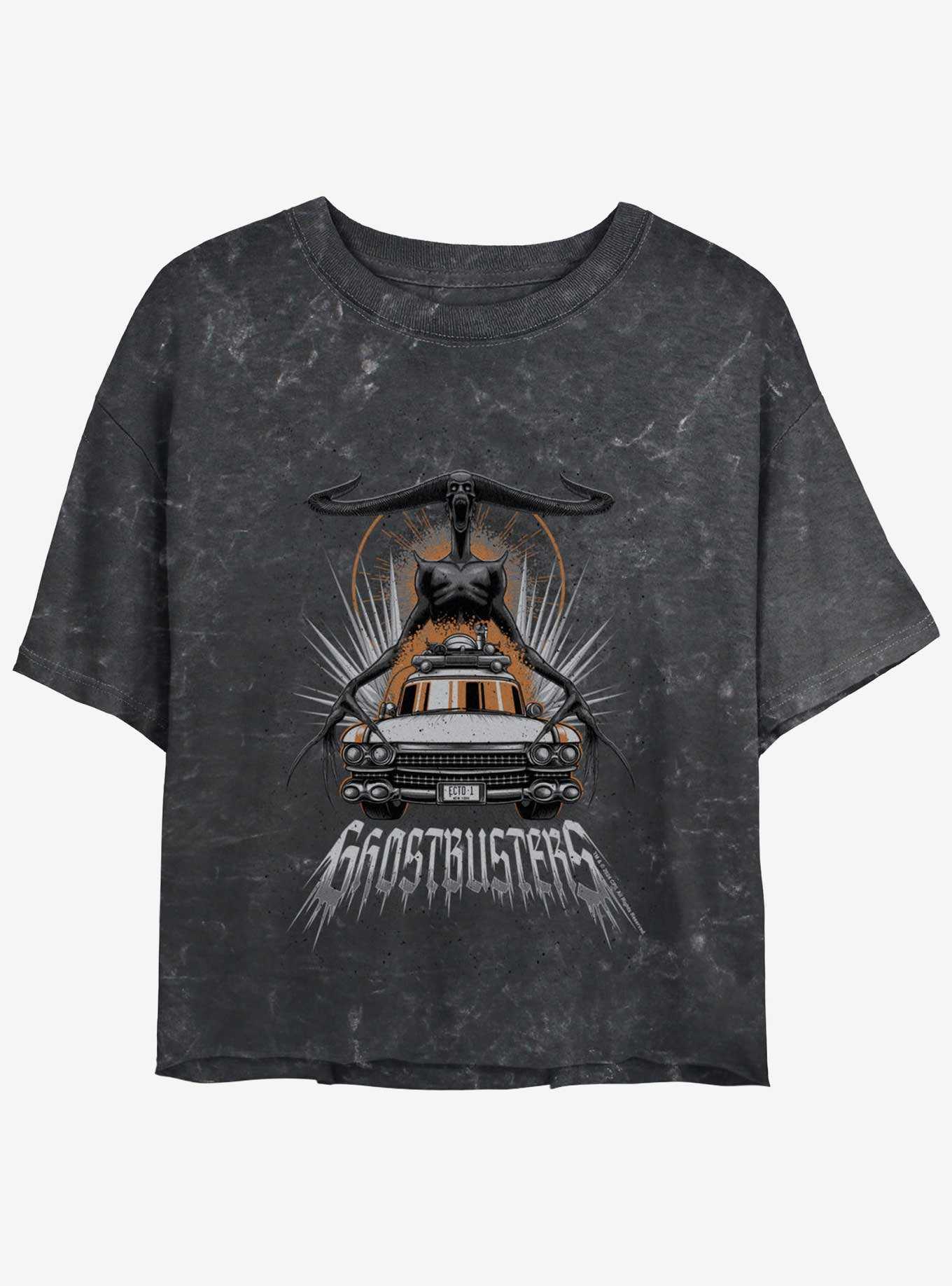 Ghostbusters Tall Dark and Horny at 12 o'clock Girls Mineral Wash Crop T-Shirt, , hi-res