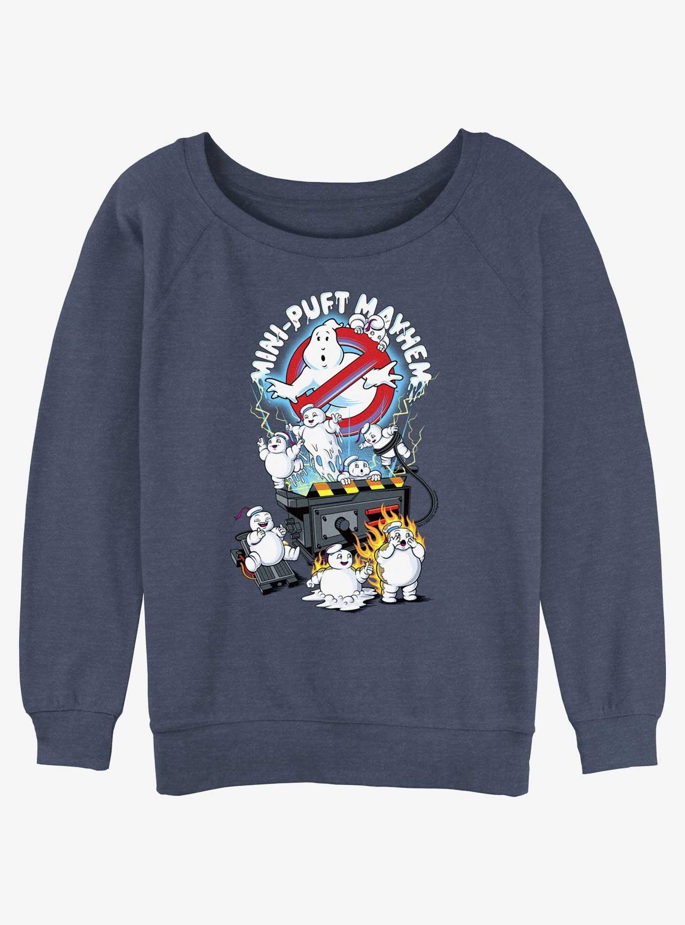 Ghostbusters Mini Puft Mayhem Womens Slouchy Sweatshirt, BLUEHTR, hi-res