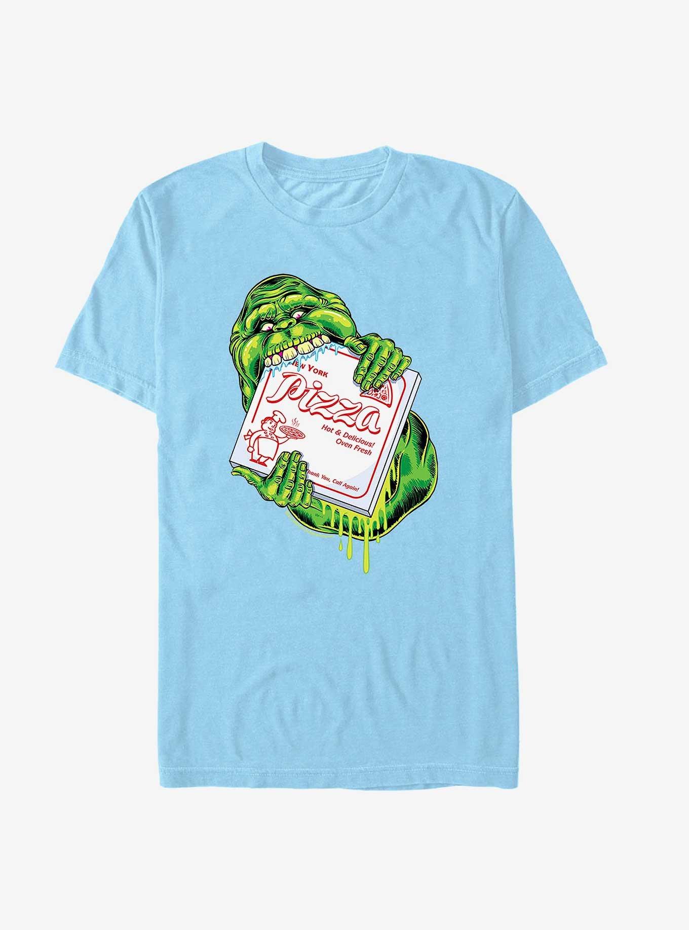 Ghostbusters Pizza Munchin Slimer T-Shirt, LT BLUE, hi-res