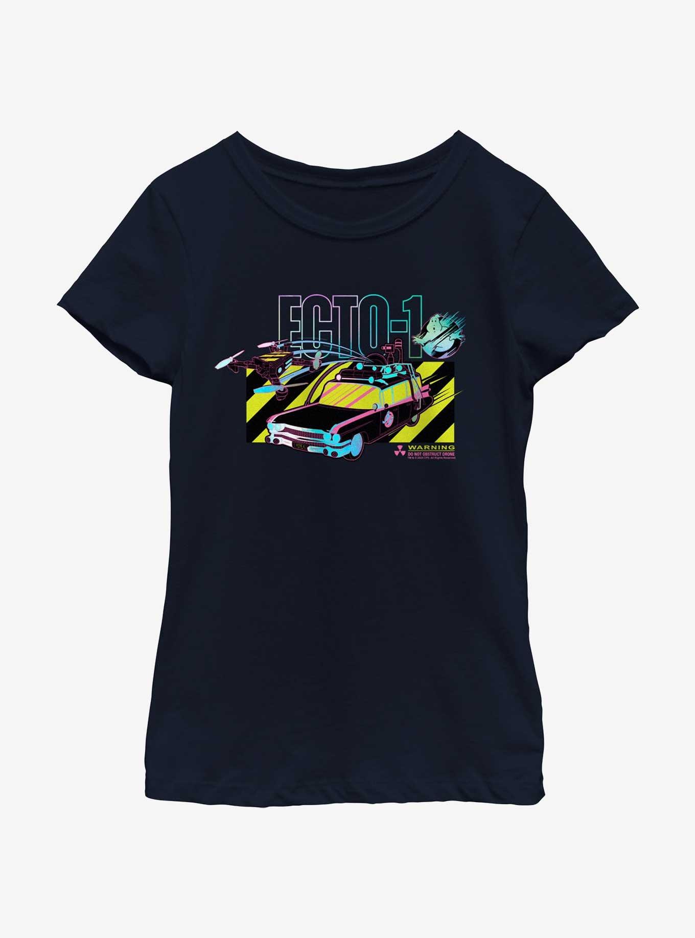 Ghostbusters Ecto-1 Warning Youth Girls T-Shirt