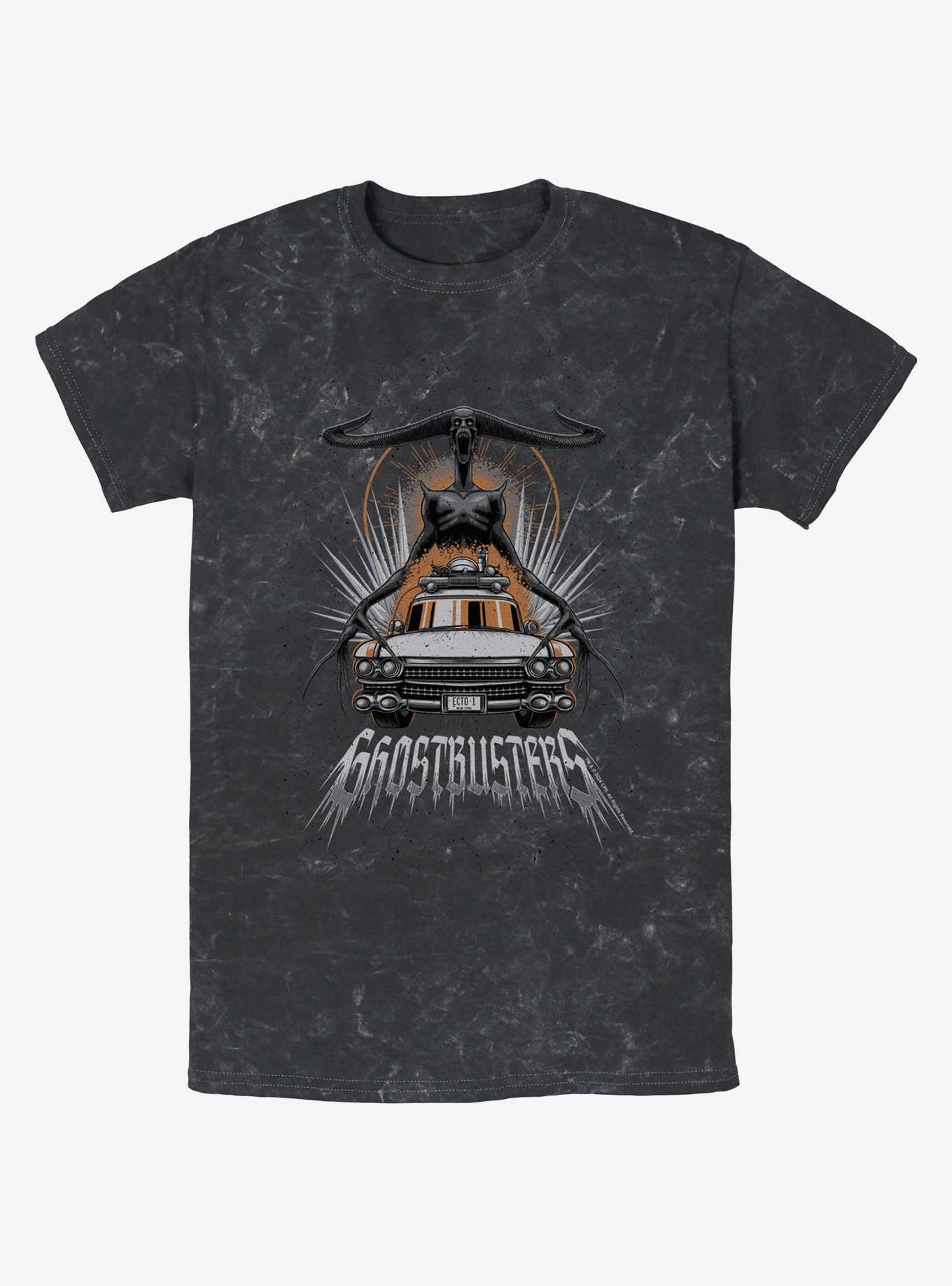 Ghostbusters Tall Dark and Horny at 12 o'clock Mineral Wash T-Shirt, BLACK, hi-res