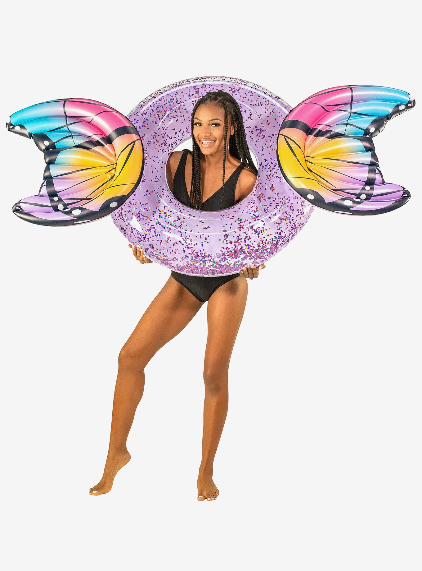 Glitter Butterfly 40" Beach and Pool Tube, , hi-res