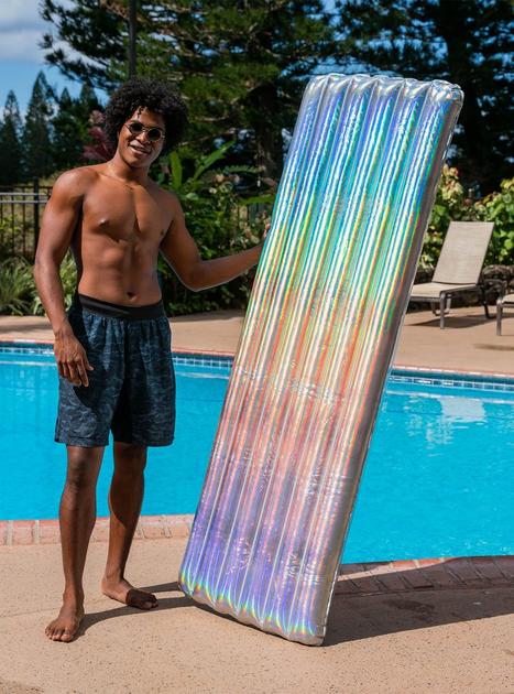 Holographic Deluxe Pool Raft | Hot Topic
