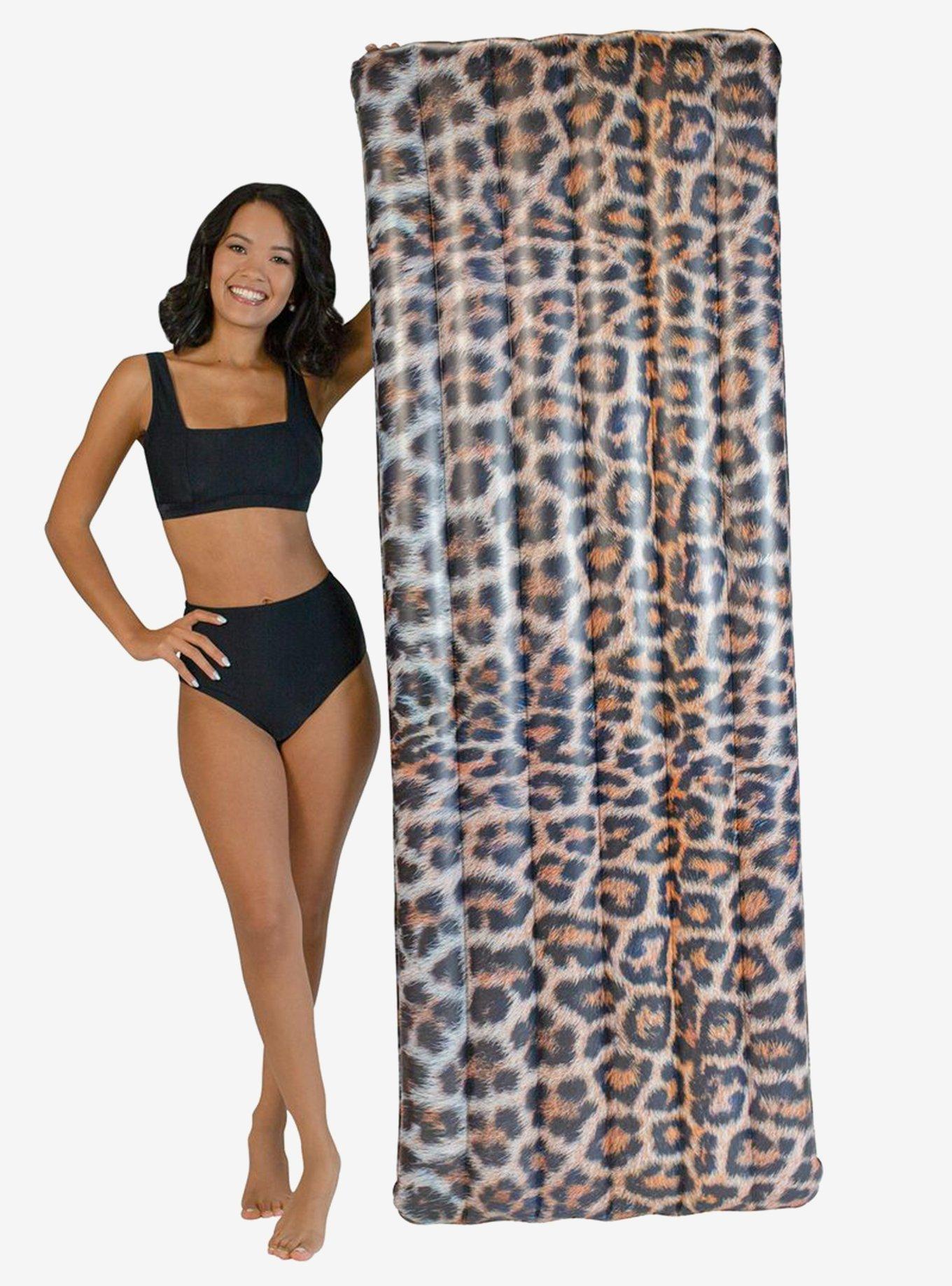 Safari Collection Deluxe Pool Raft 74" Leopard, , hi-res