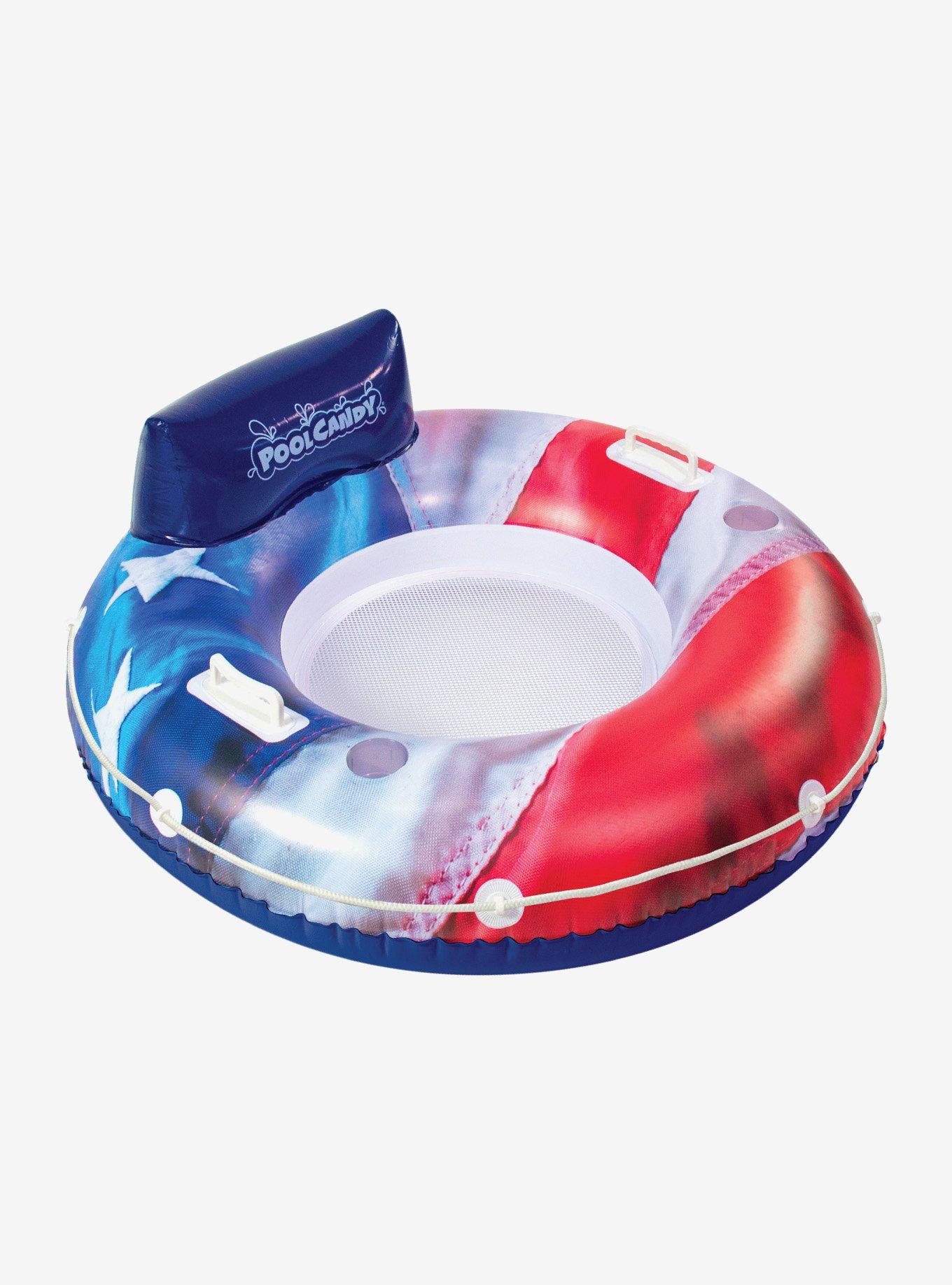 Americana Stars and Stripes RealPrint River Tube with Back Rest