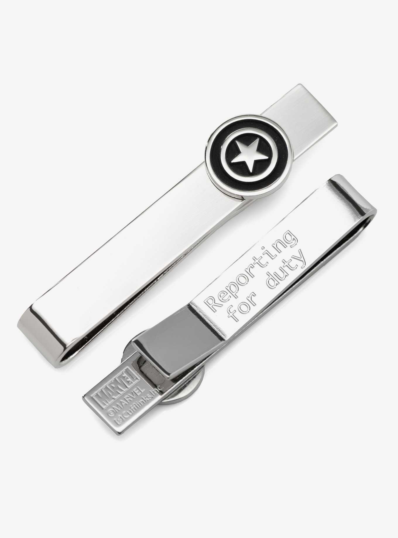 Marvel Captain America Silver Reporting for Duty Tie Bar, , hi-res