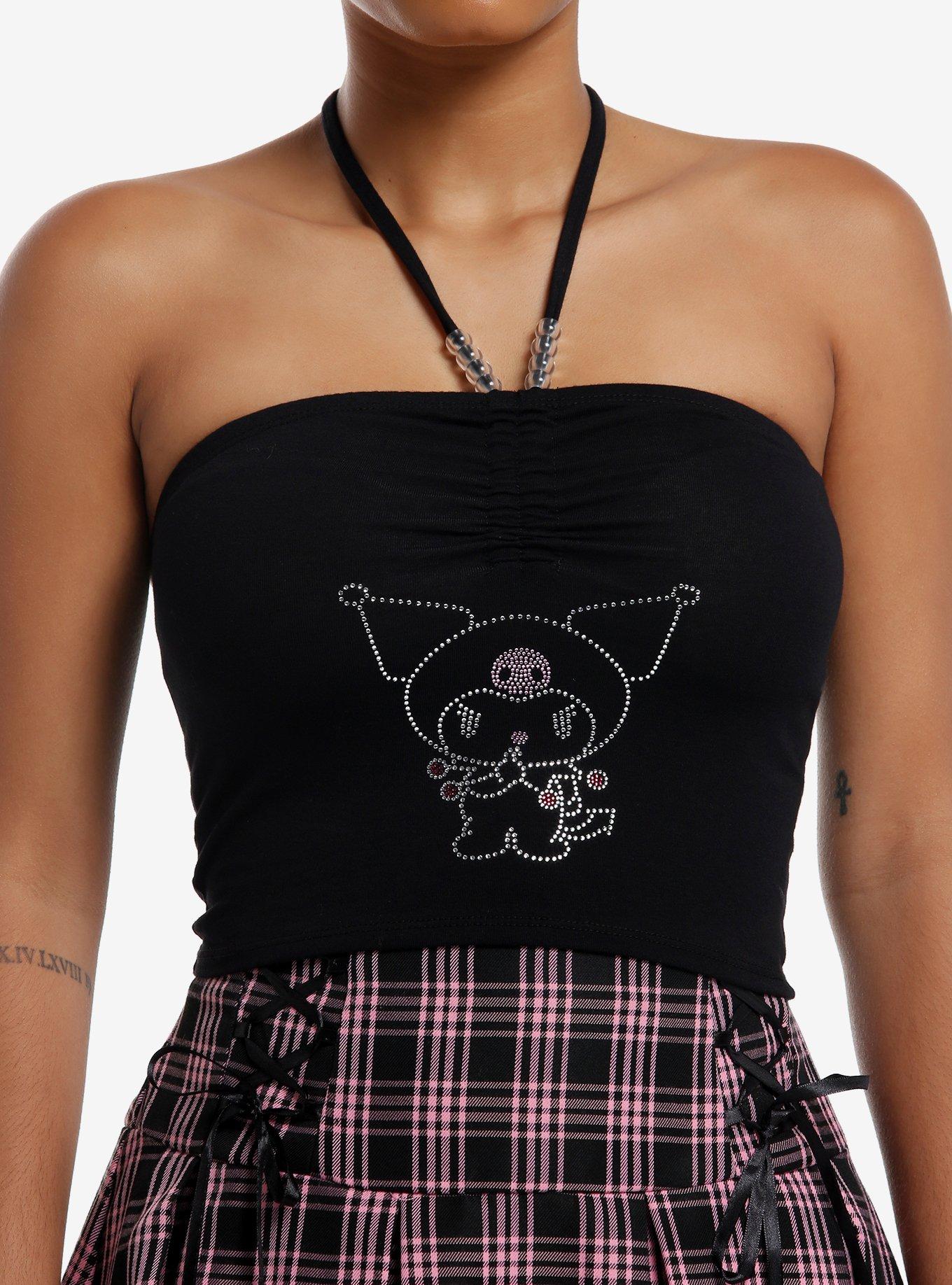 Kuromi Rhinestone Girls Halter Top, , hi-res