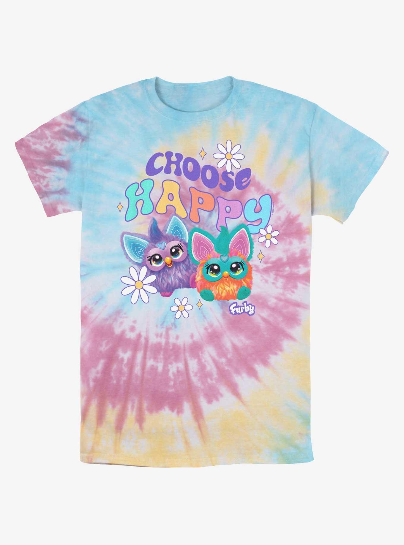 Furby Choose Happy Tye-Dye T-Shirt, BLUPNKLY, hi-res