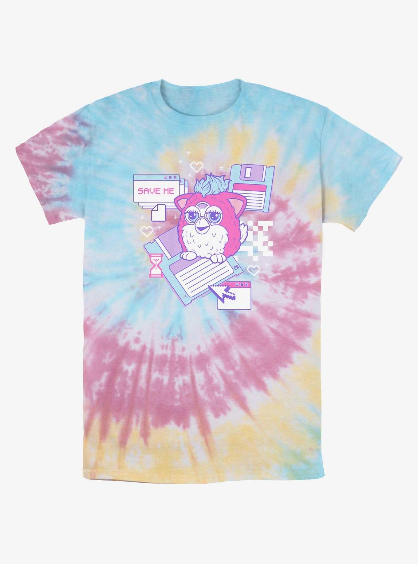 Furby Retro Computer Friend Tye-Dye T-Shirt, , hi-res