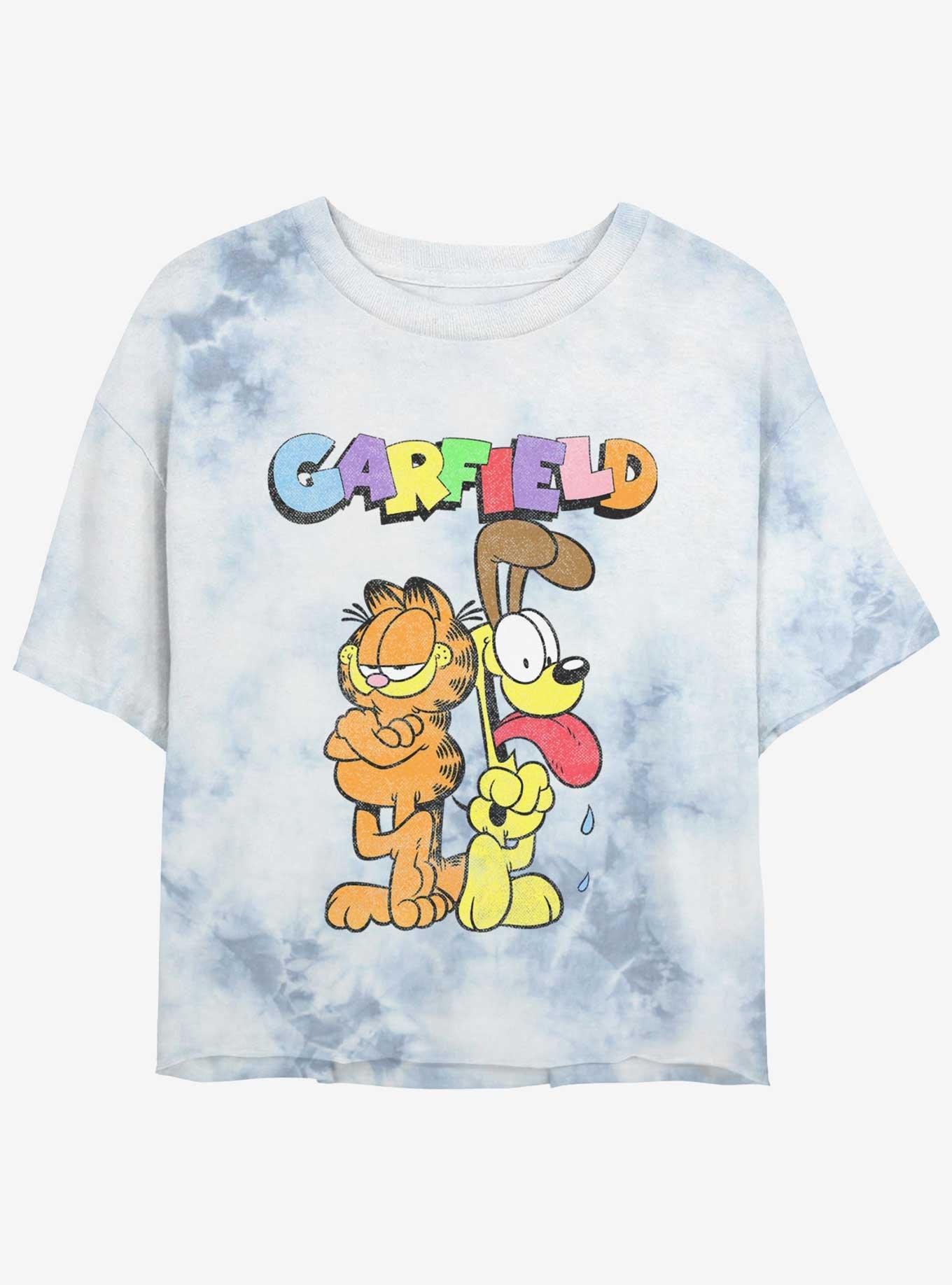 Garfield Best Buds Garfield & Odie Womens Tie-Dye Crop T-Shirt, , hi-res