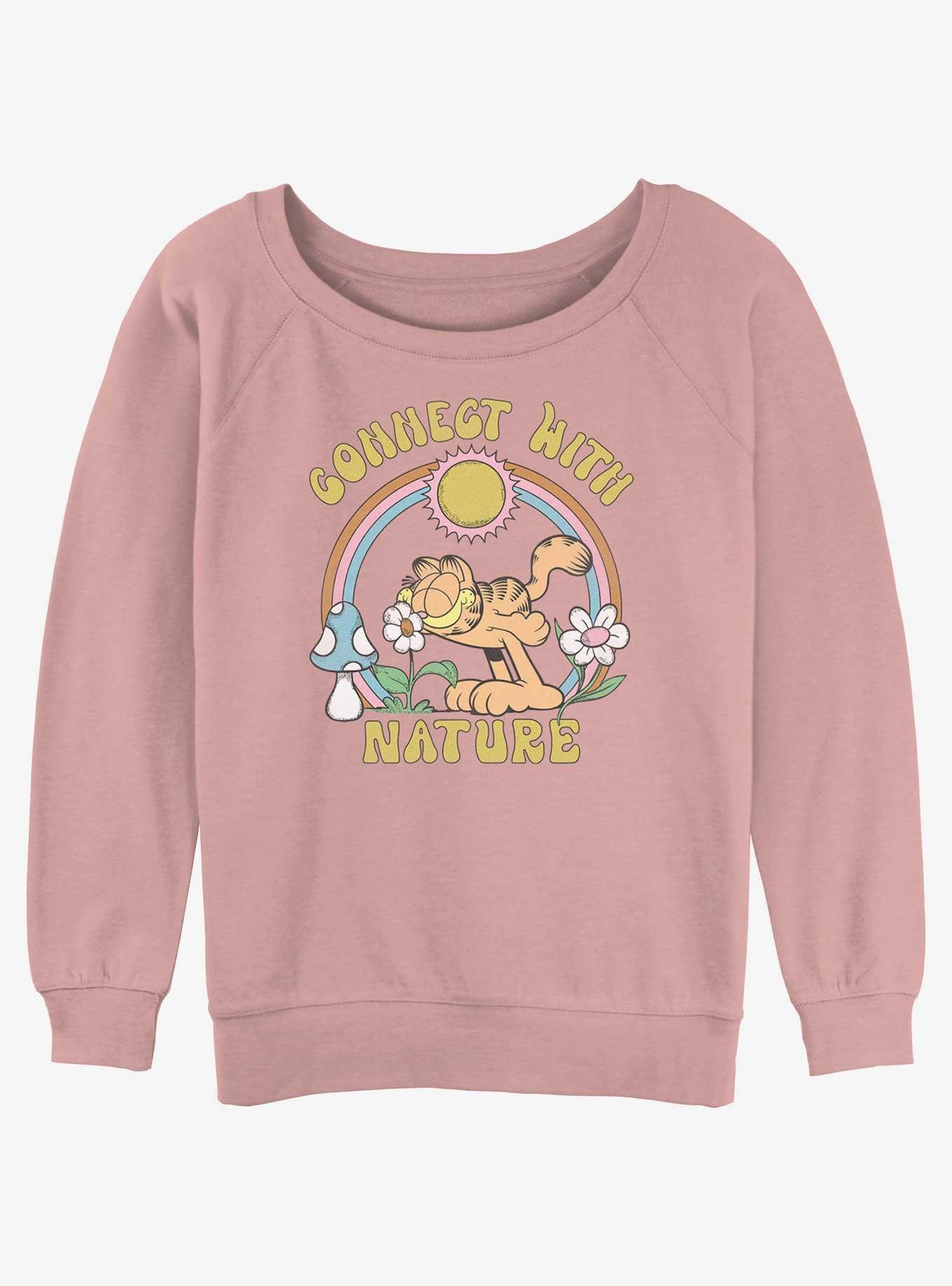 Garfield Connect With Nature Womens Slouchy Sweatshirt, DESERTPNK, hi-res