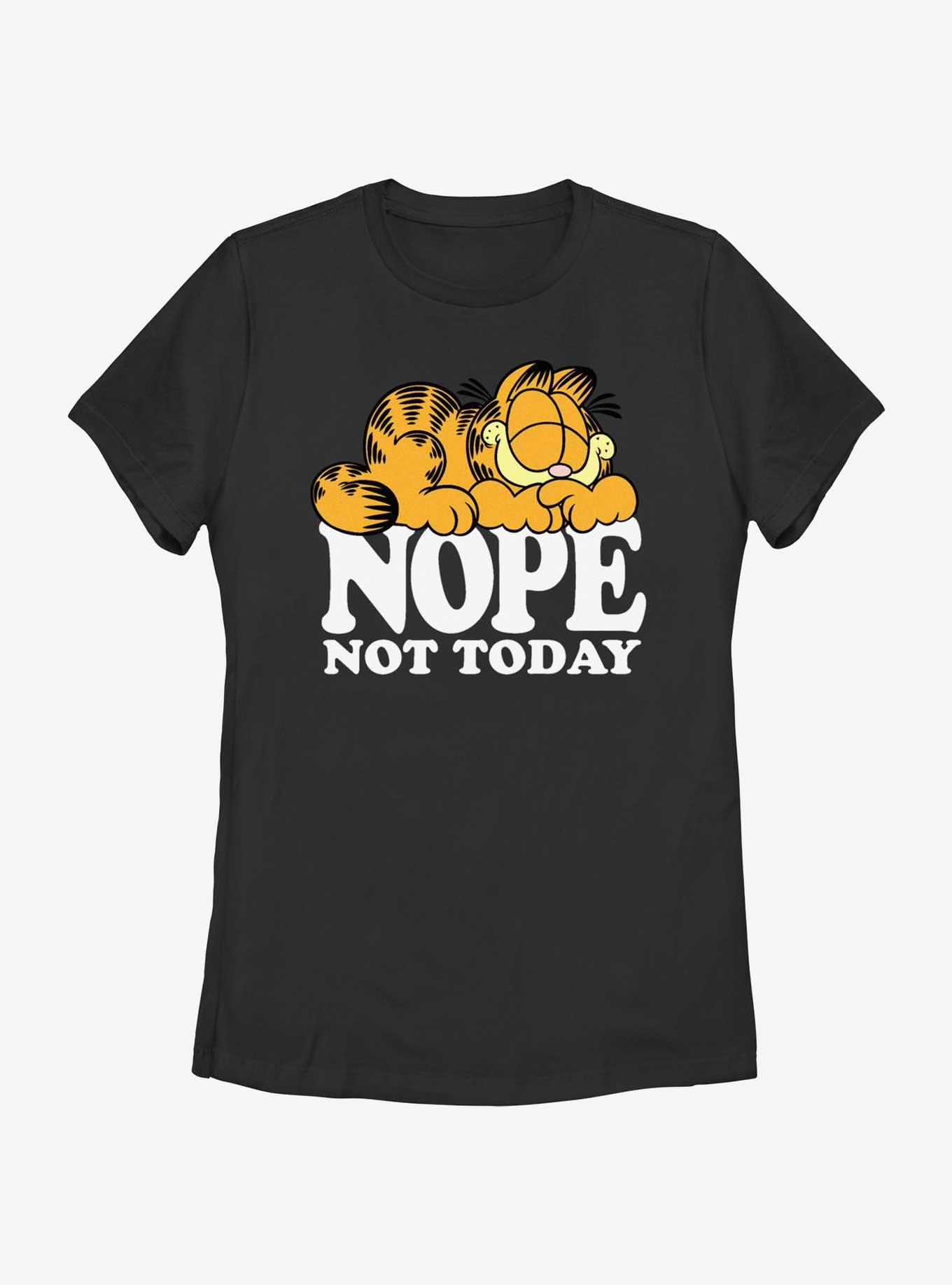 Garfield Nope Not Today Womens T-Shirt, BLACK, hi-res