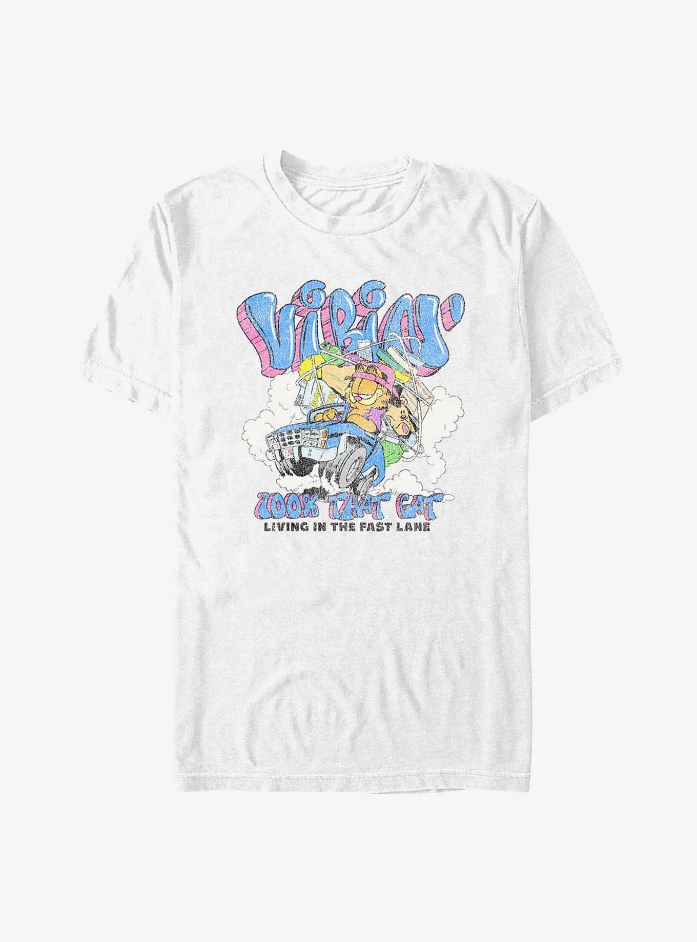 Garfield Vibin' Cat T-Shirt, WHITE, hi-res