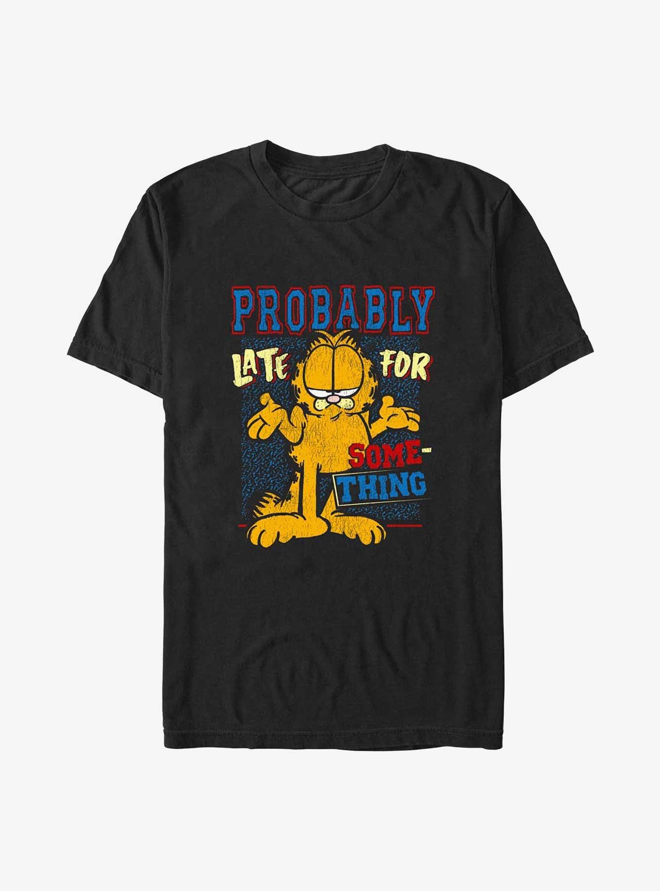 Garfield Probably Late For Something T-Shirt, BLACK, hi-res