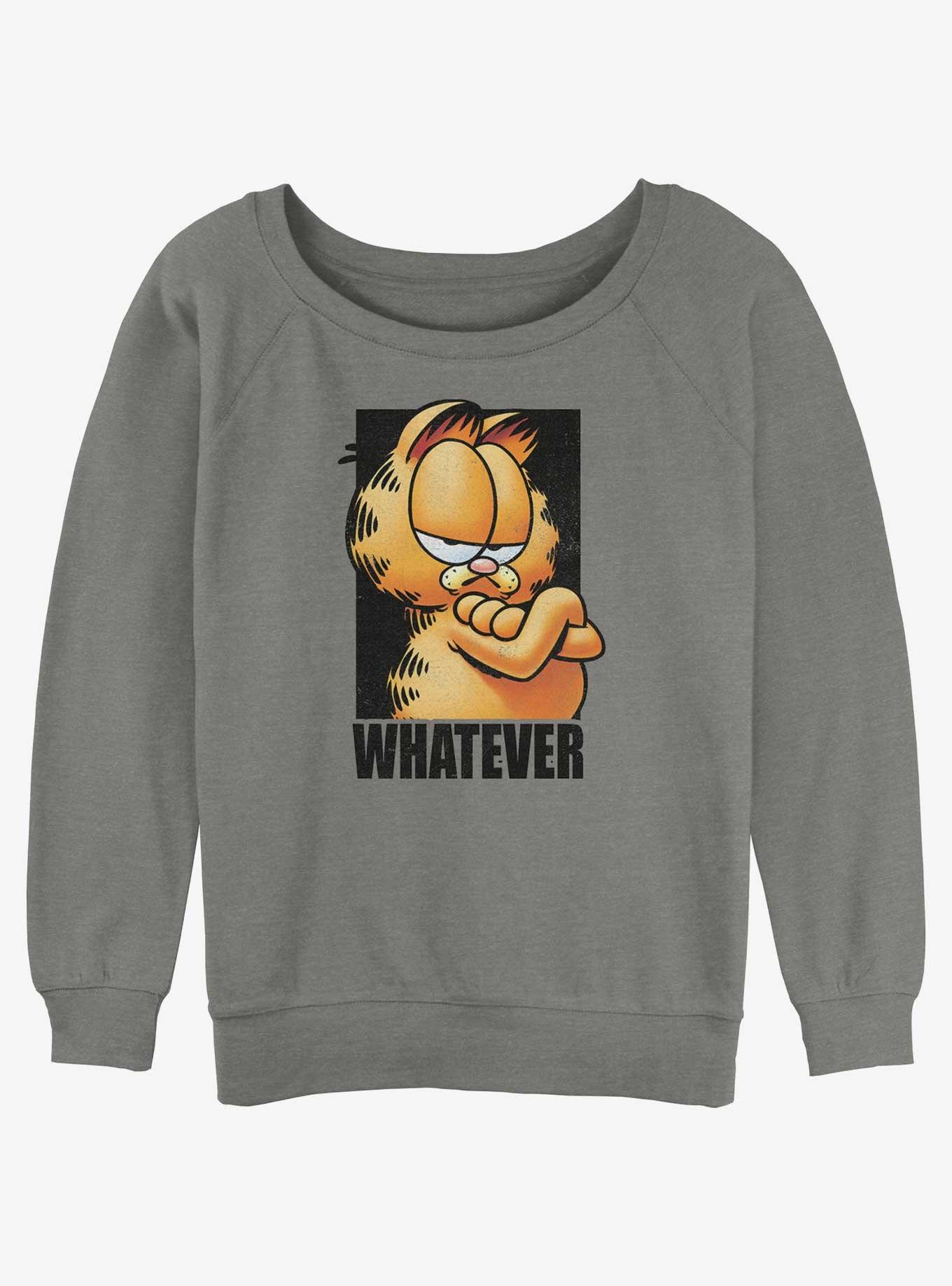 Garfield Whatever Womens Slouchy Sweatshirt, GRAY HTR, hi-res