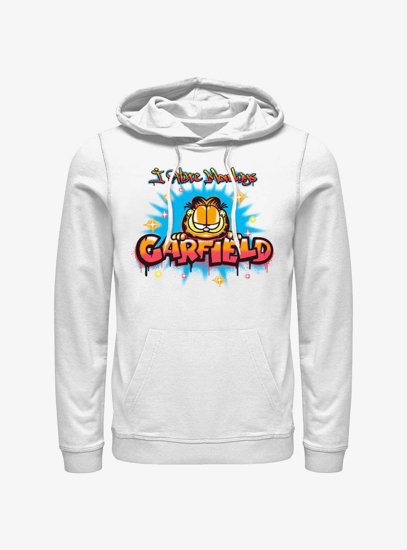 Garfield Airbrushed I Hate Mondays Hoodie, WHITE, hi-res