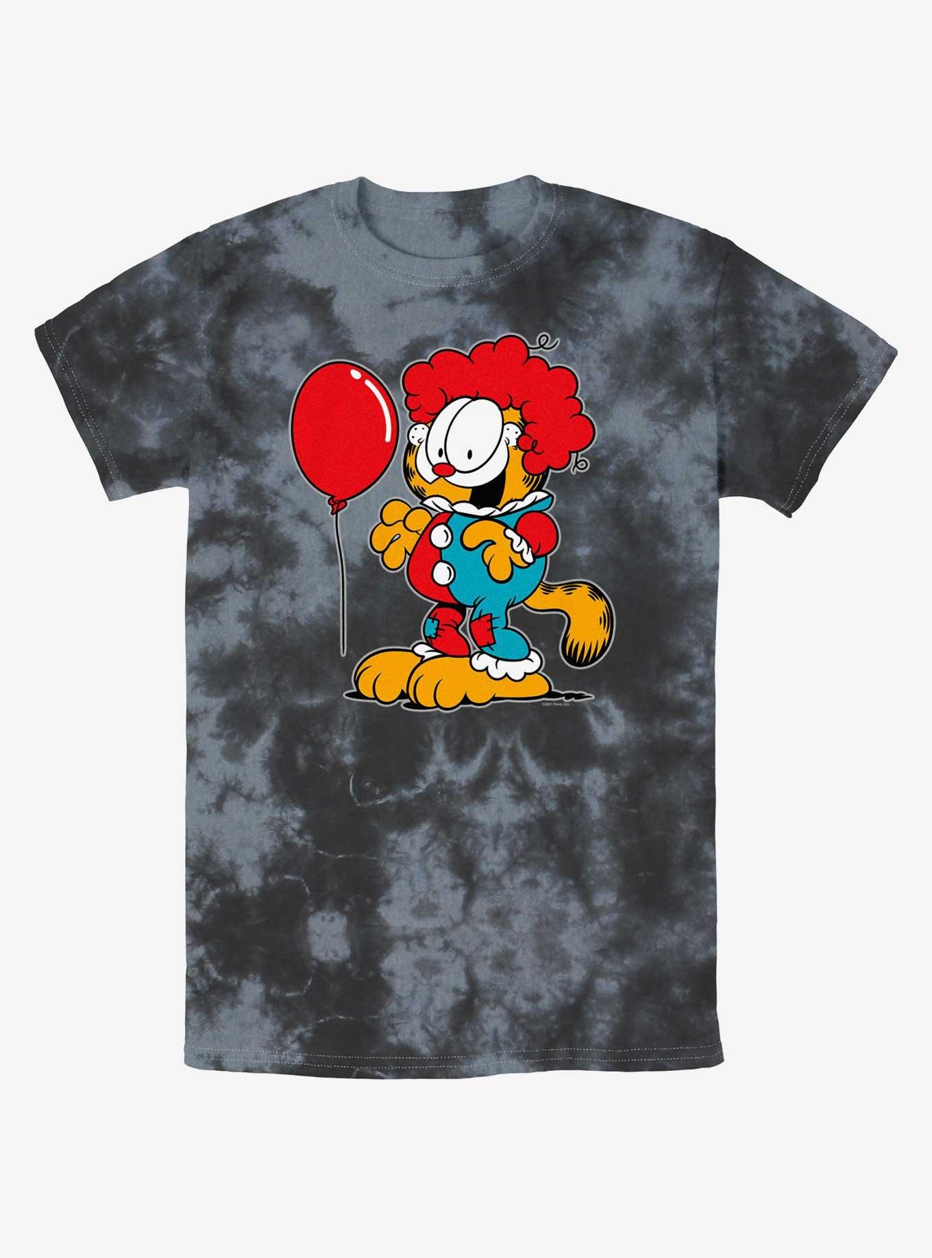 Garfield Clown Cat Tie-Dye T-Shirt, BLKCHAR, hi-res