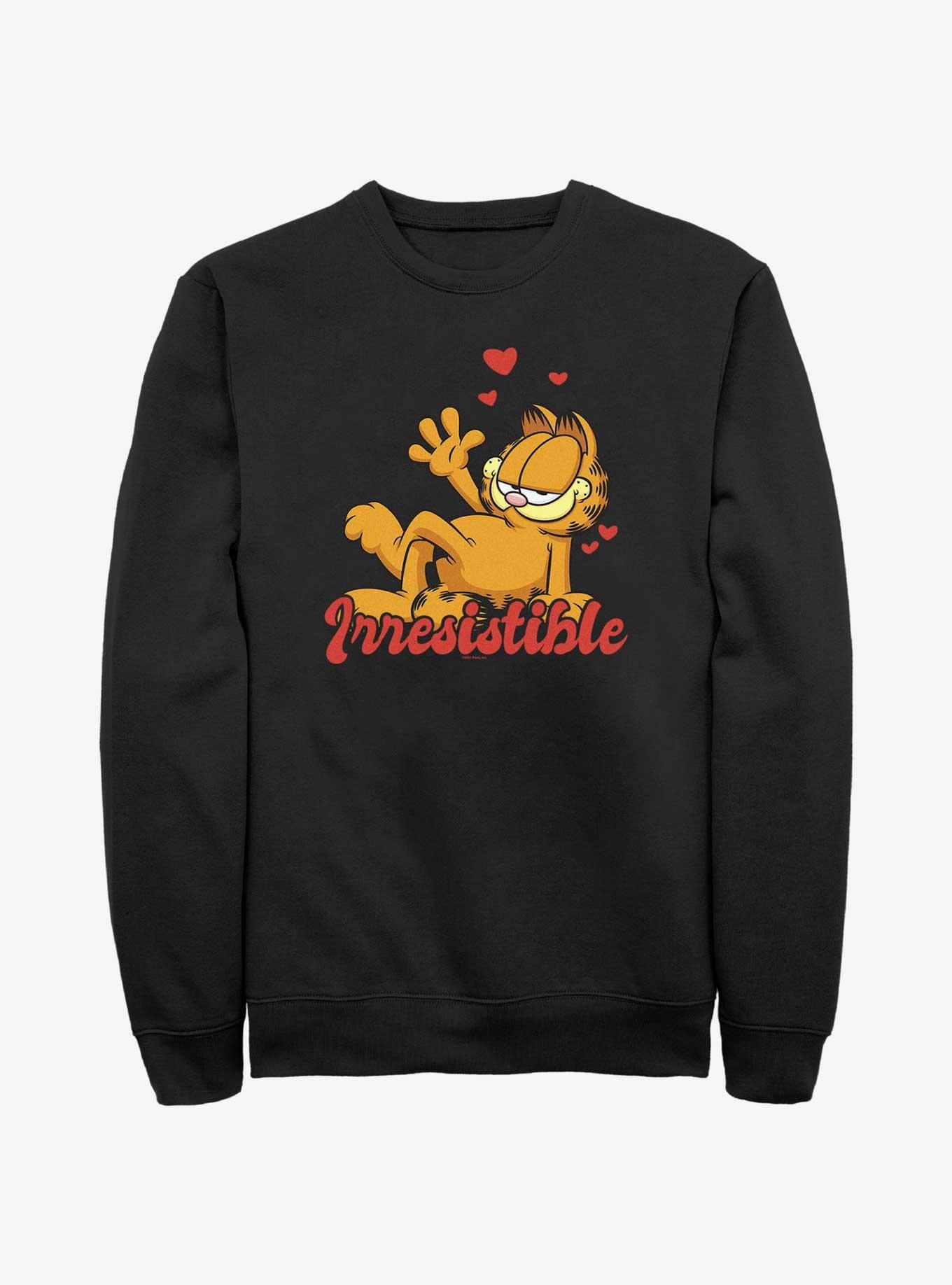 Garfield Irresistible Cat Sweatshirt, BLACK, hi-res