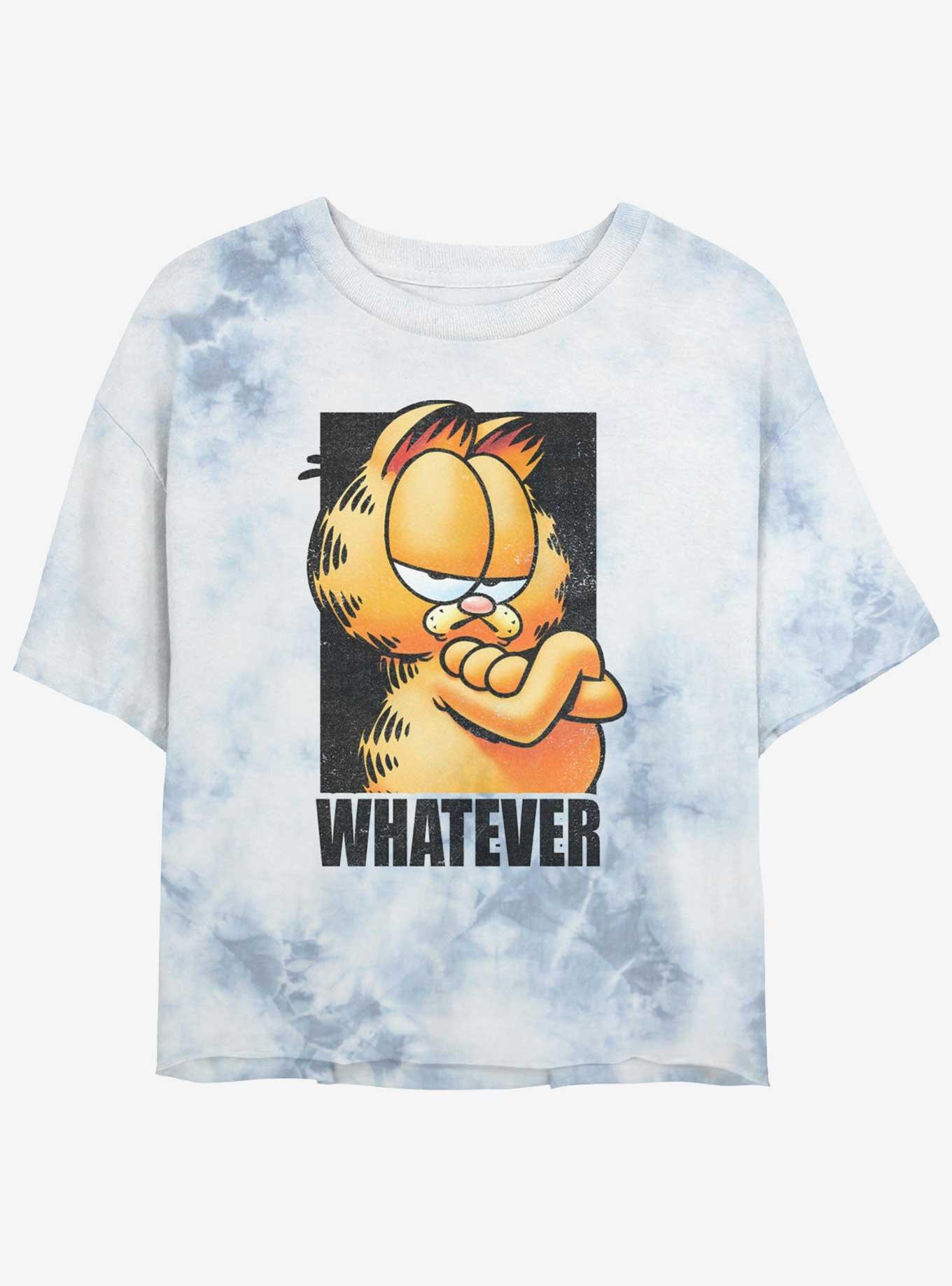 Garfield Whatever Womens Tie-Dye Crop T-Shirt, WHITEBLUE, hi-res