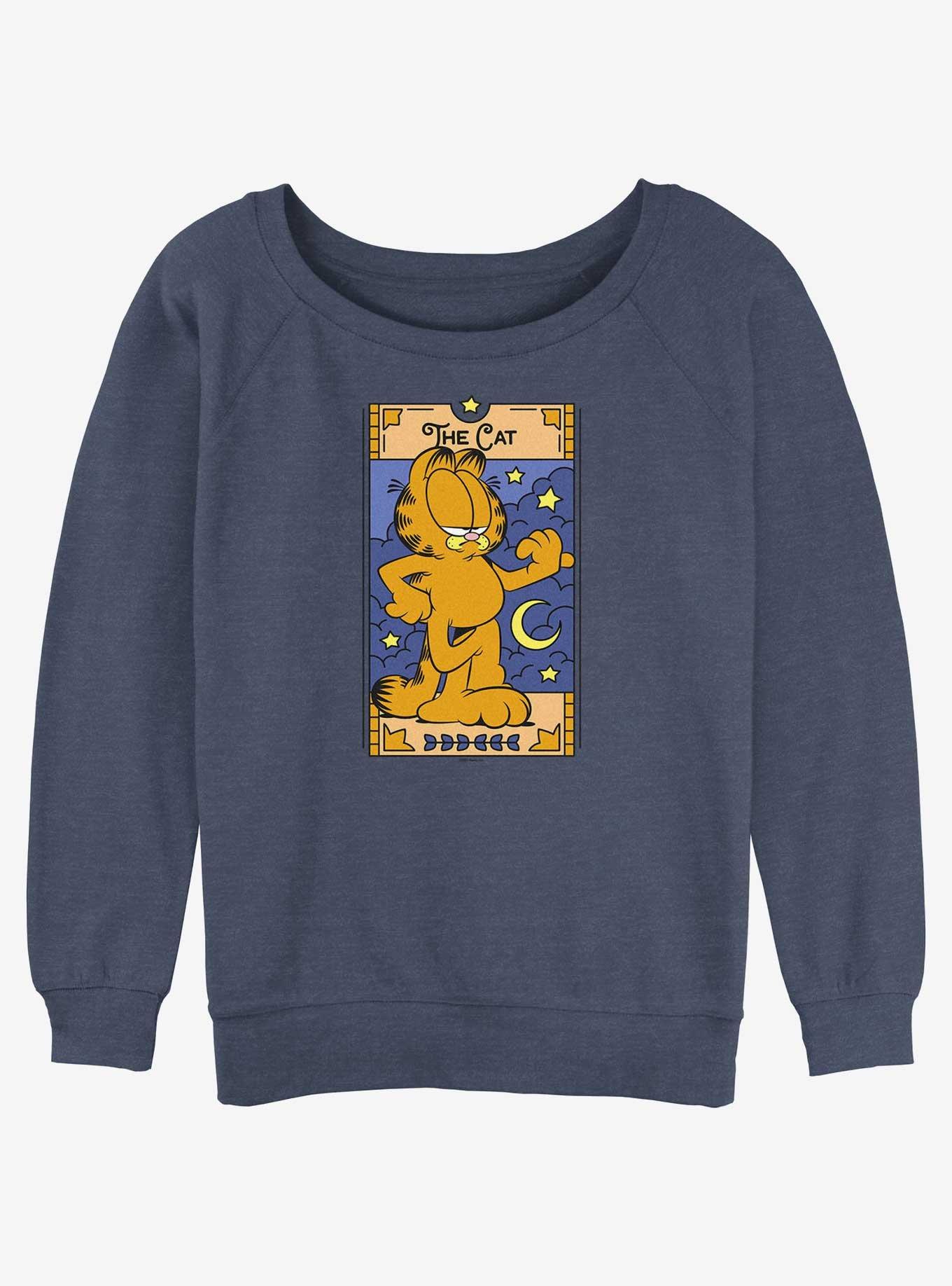 Garfield The Cat Tarot Womens Slouchy Sweatshirt, BLUEHTR, hi-res