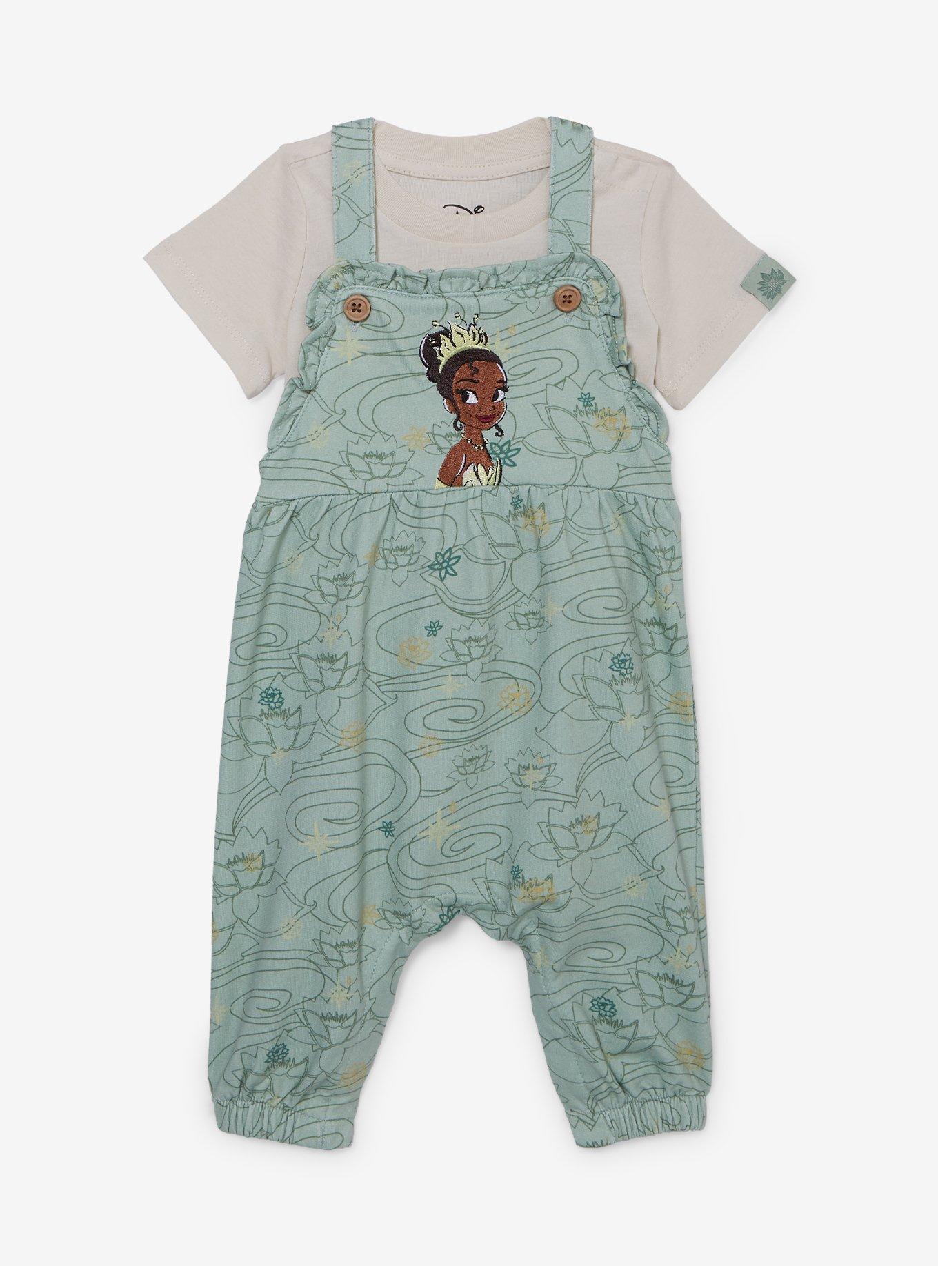 Disney The Princess and the Frog Tiana Floral Infant T-Shirt & Overall Set - BoxLunch Exclusive, LIGHT GREEN, hi-res