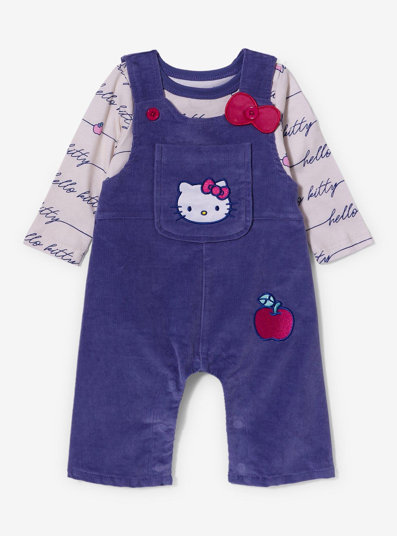 Sanrio Hello Kitty Apple Infant Shirt and Overall Set, PURPLE, hi-res
