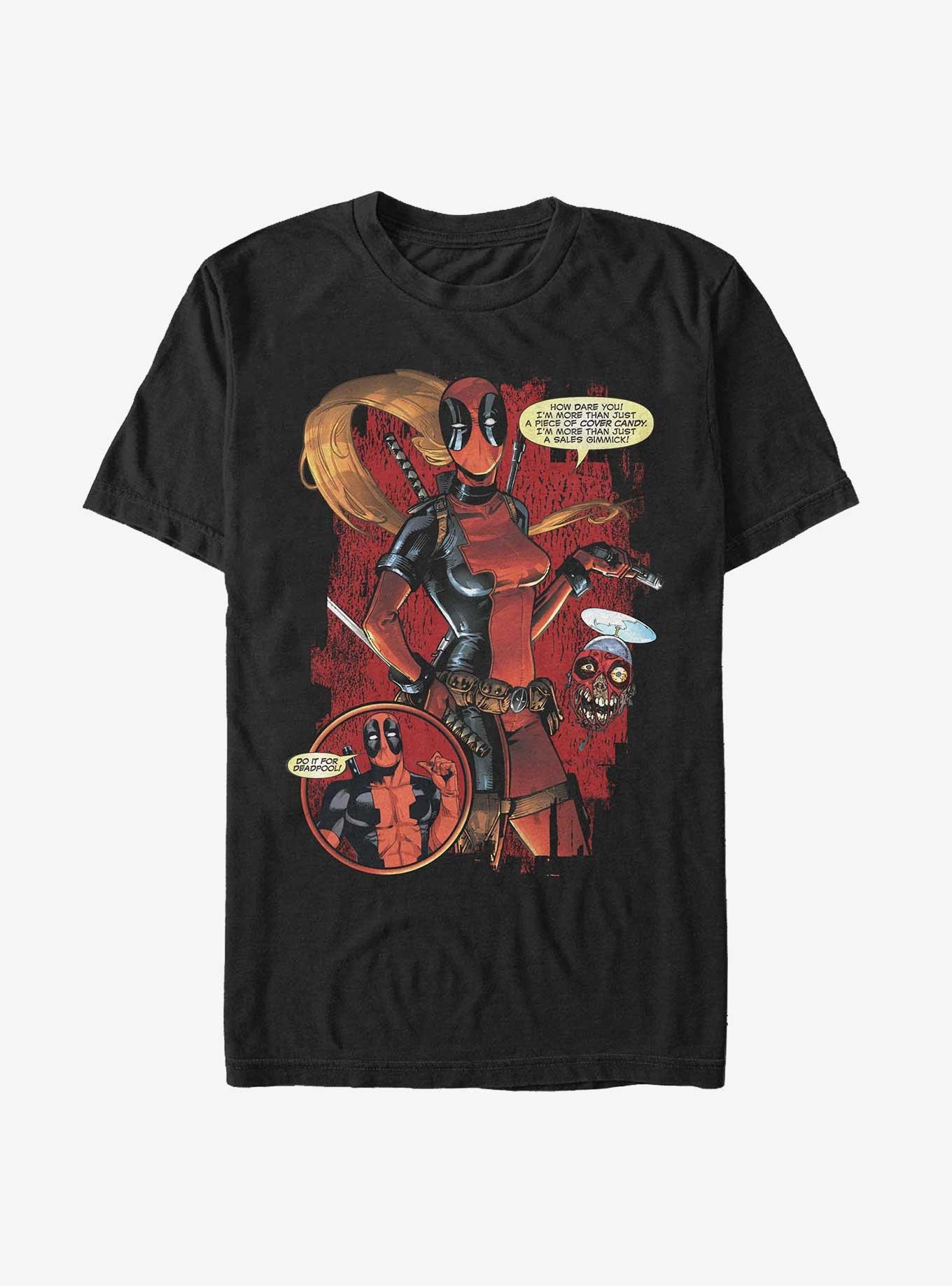 Marvel Deadpool Lady Pool Cover Candy T-Shirt, BLACK, hi-res