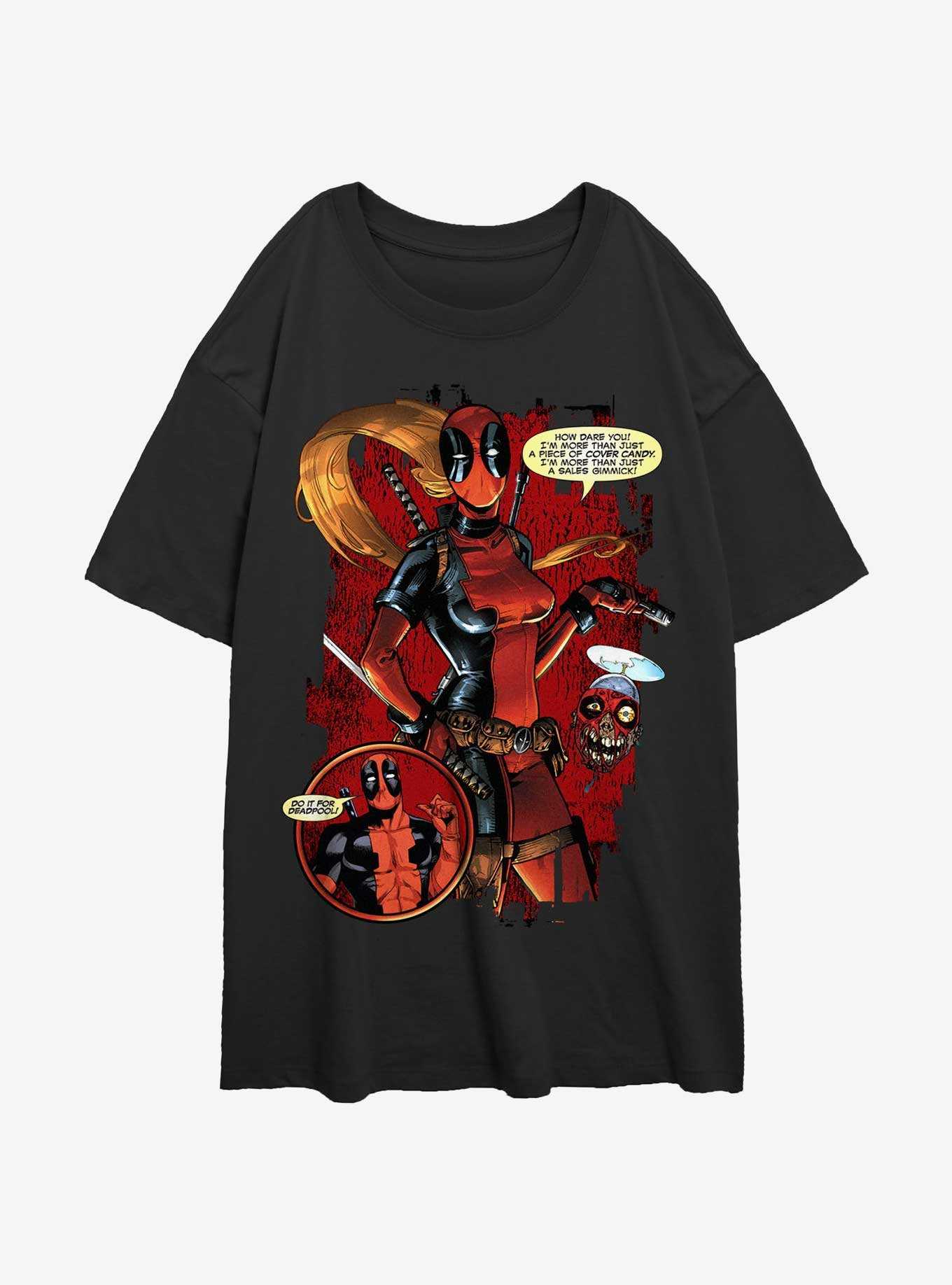 Marvel Deadpool Lady Pool Cover Candy Womens Oversized T-Shirt, , hi-res
