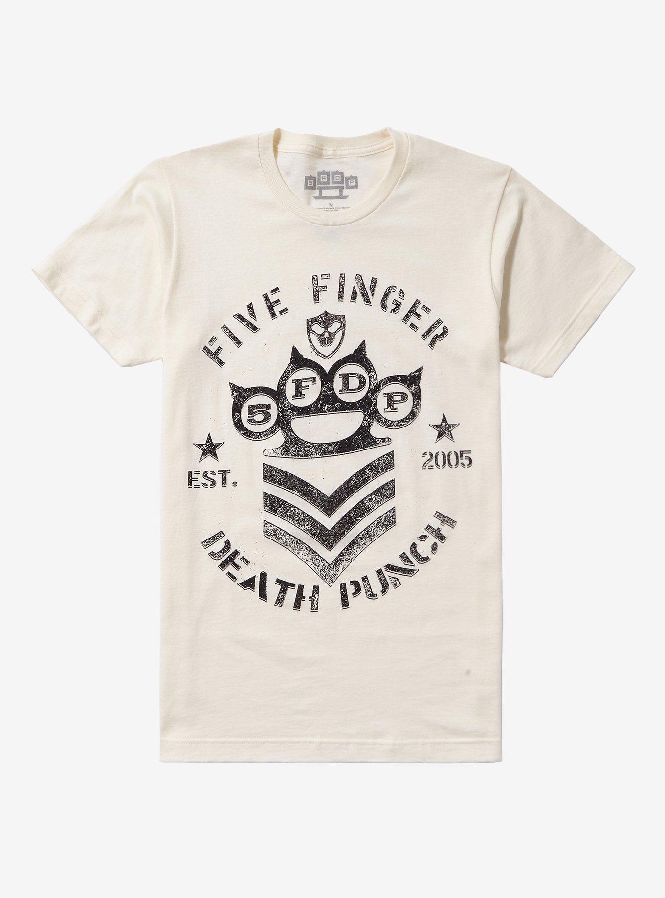 Five Finger Death Punch Brass Knuckle Boyfriend Fit Girls T-Shirt, CREAM, hi-res