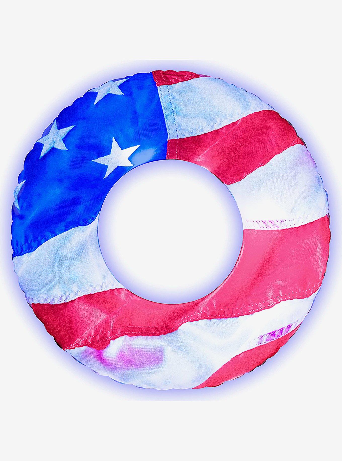 Americana Stars and Stripes 42" LED Jumbo Beach and Pool Tube, , hi-res