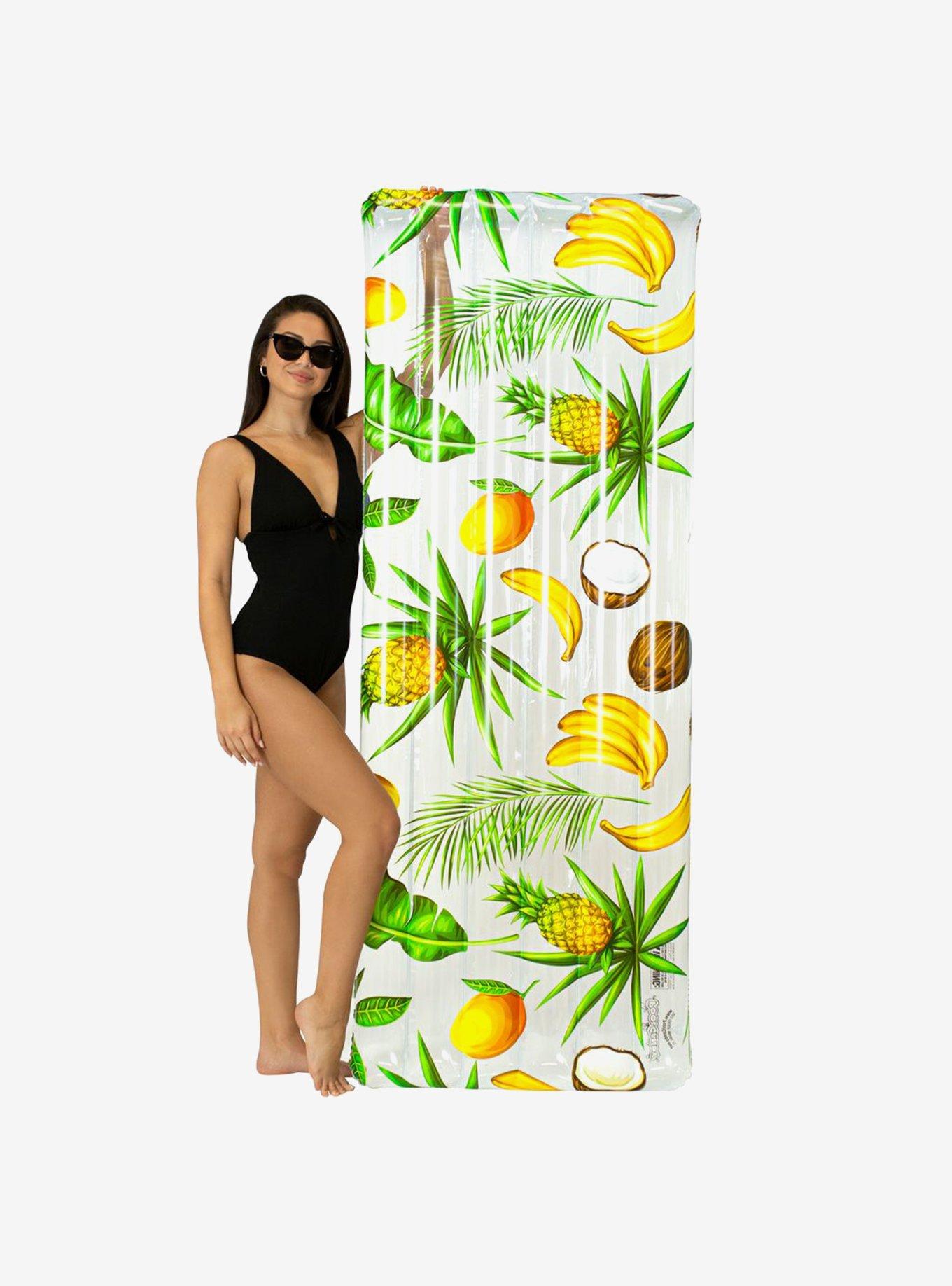 Resort Collection Deluxe Pool Raft with Tropical Print, , hi-res