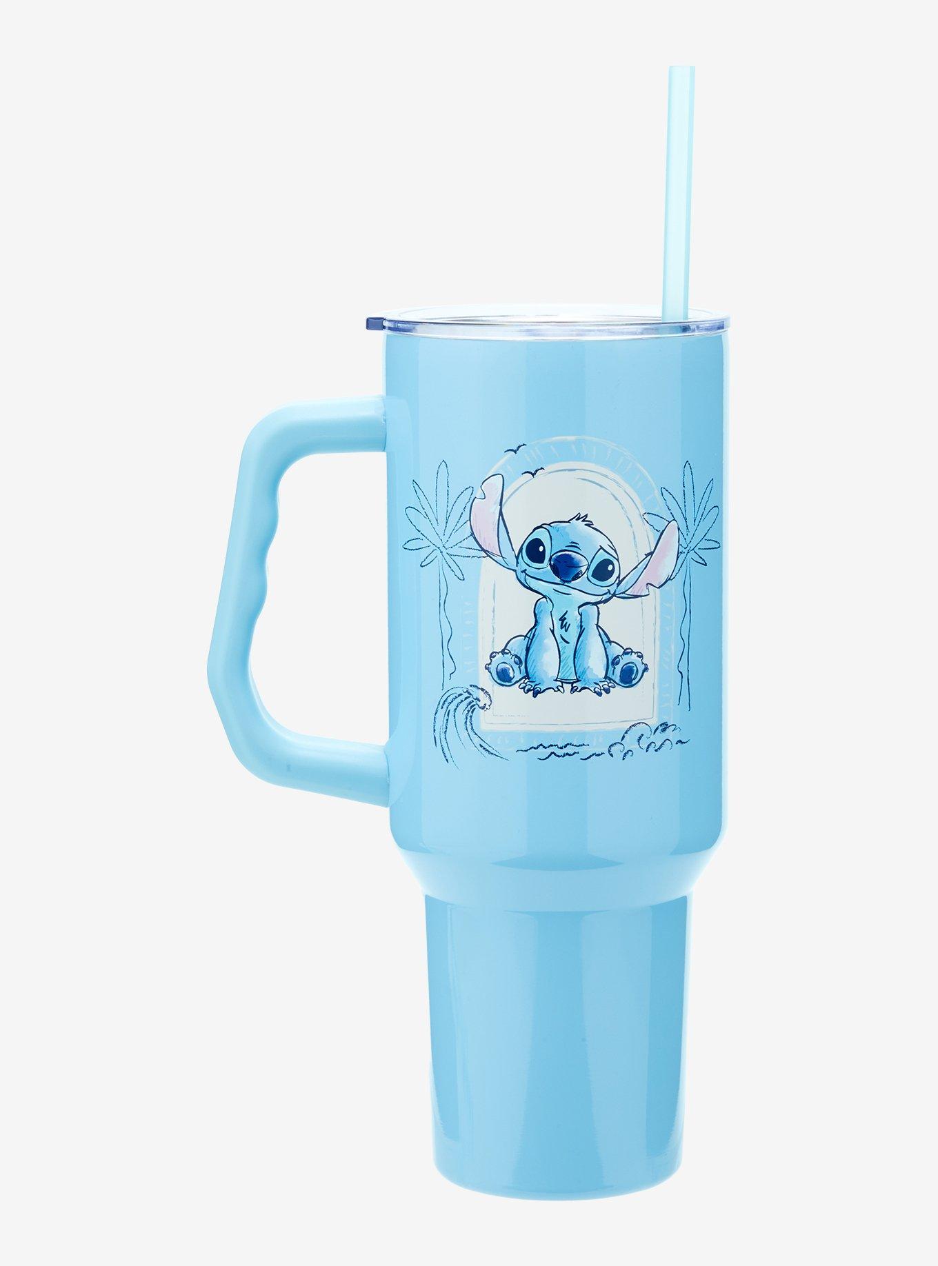 Disney Lilo & Stitch Portrait Stitch Blue Steel Tumbler with Handle, , hi-res