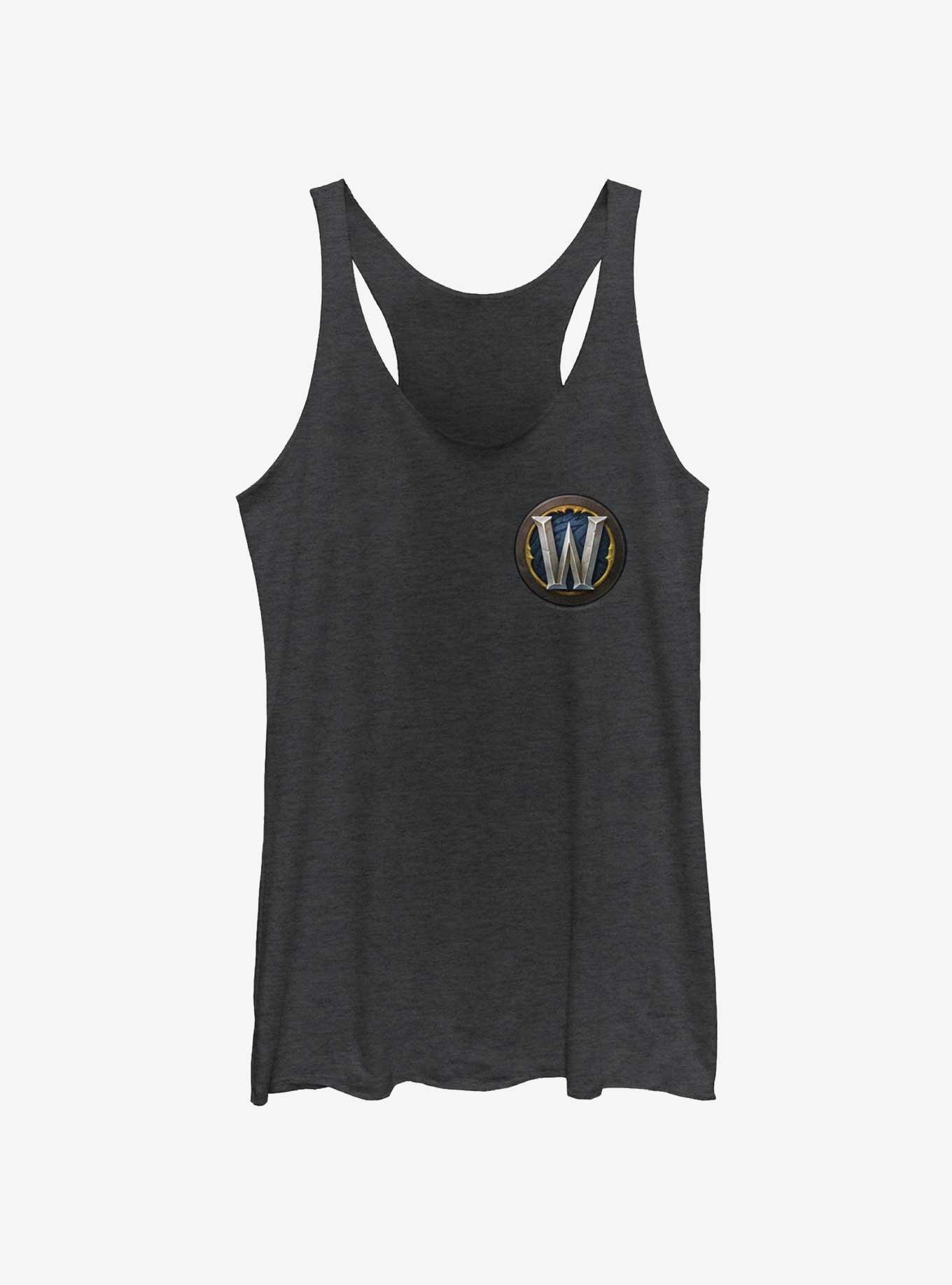 World Of Warcraft Wood Icon Logo Girls Raw Edge Tank