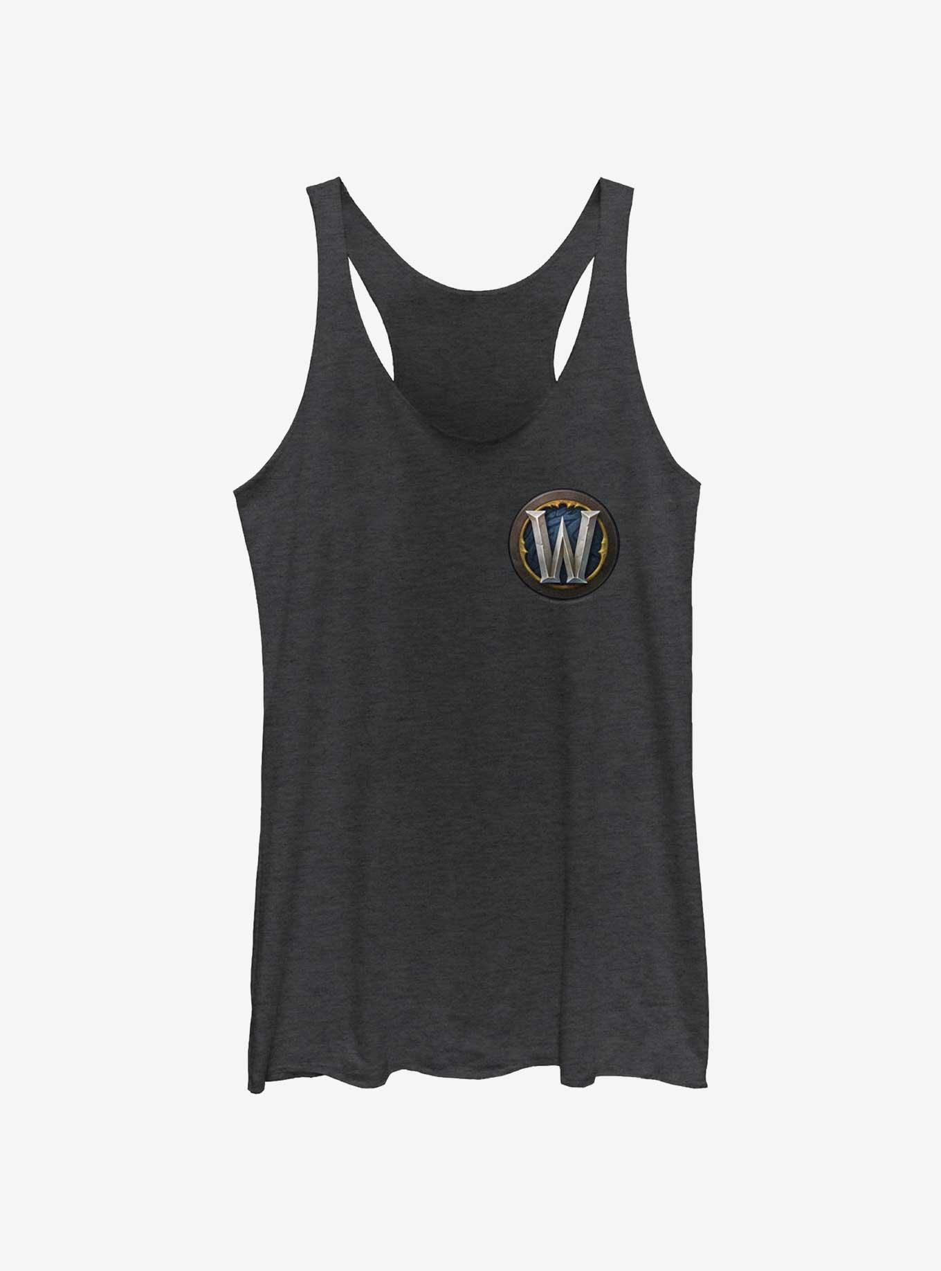 World Of Warcraft Wood Icon Logo Girls Raw Edge Tank, , hi-res