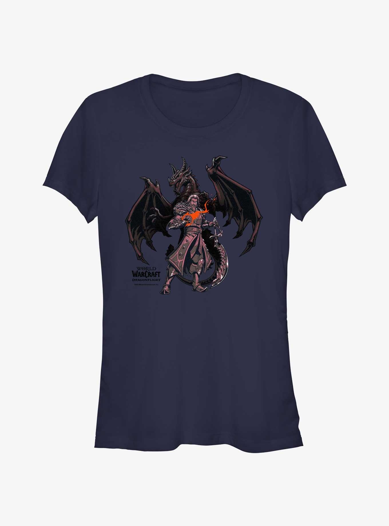 World Of Warcraft Black Dragon Girls T-Shirt, NAVY, hi-res