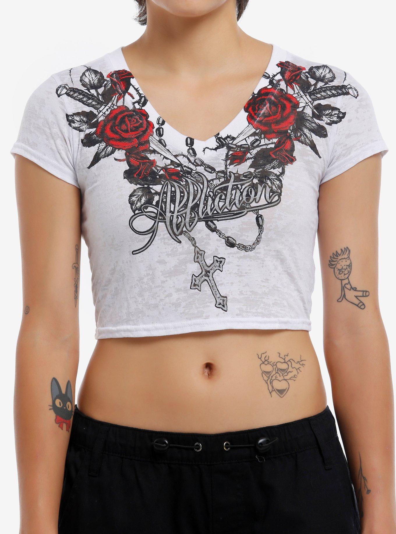 Affliction Clothing Roses Burnout Girls Baby T-Shirt | Hot Topic