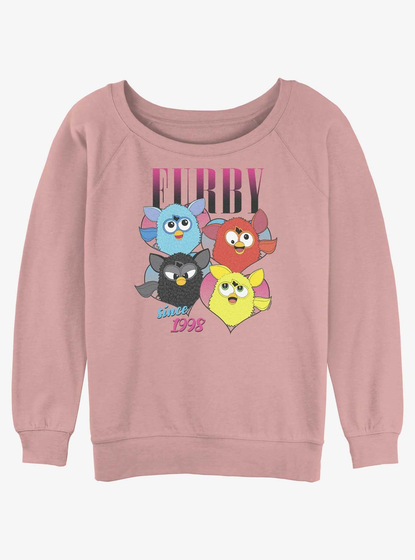 Furby Fur Squad Womens Slouchy Sweatshirt, DESERTPNK, hi-res