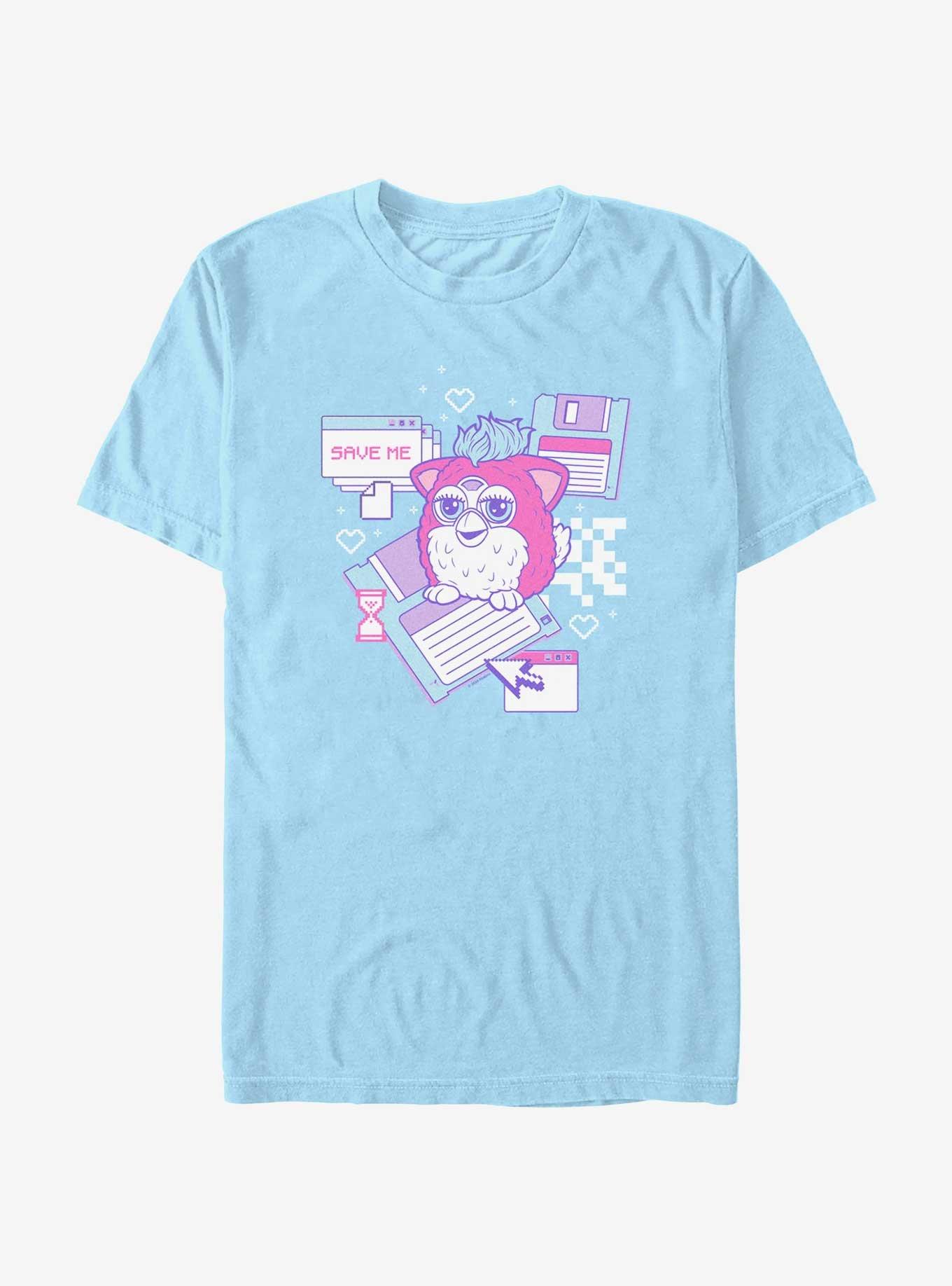 Furby Retro Computer Friend T-Shirt, LT BLUE, hi-res