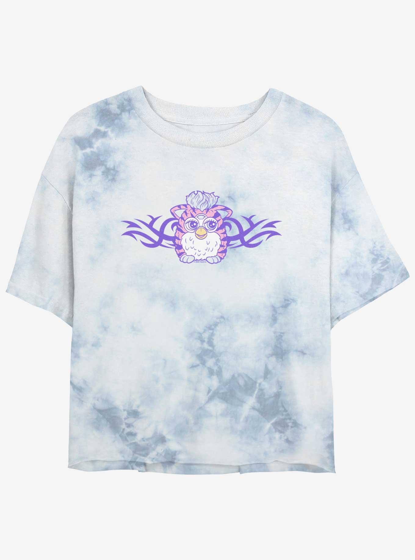 Furby Striped Furby Womens Tie-Dye Crop T-Shirt, , hi-res