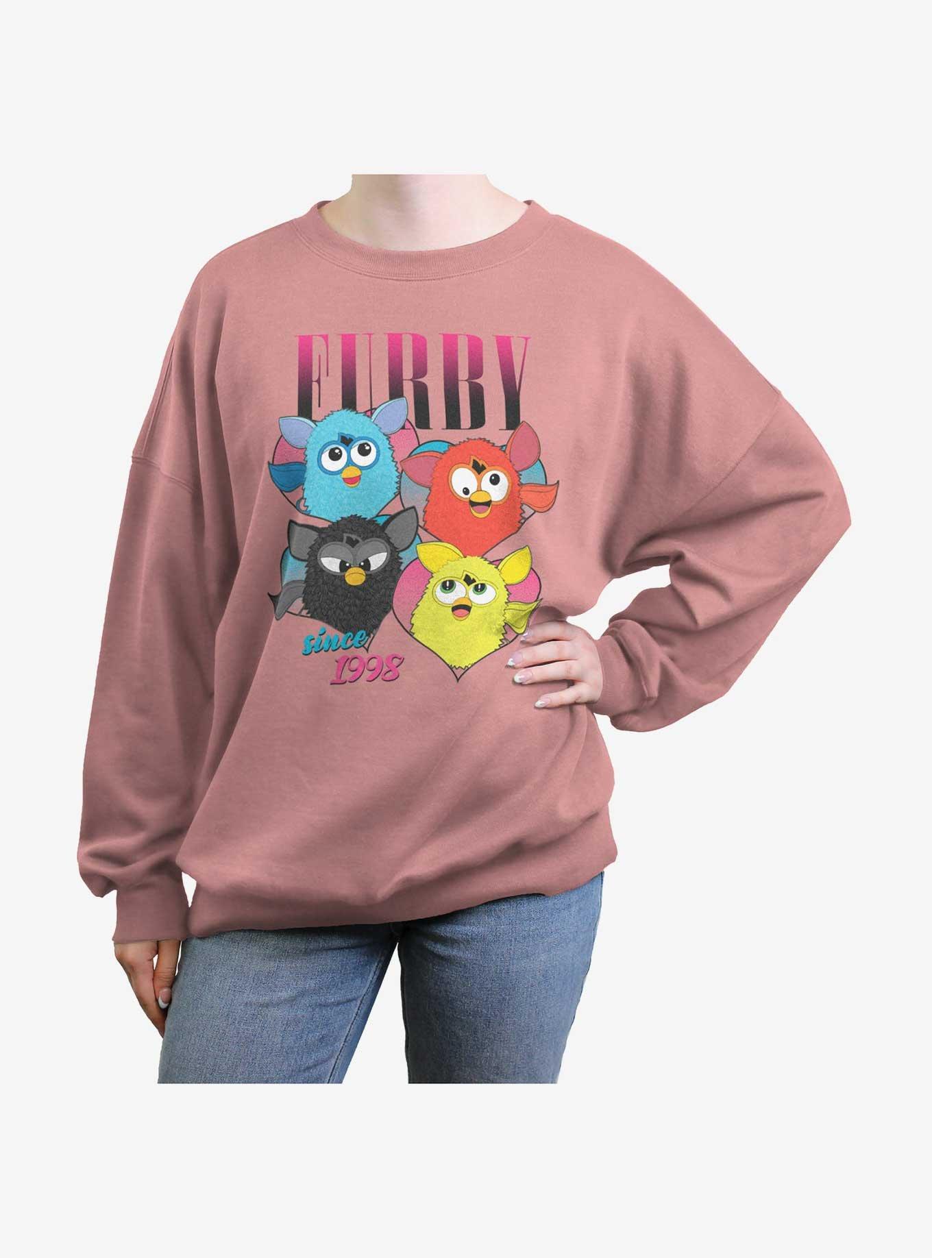 Furby Fur Squad Womens Oversized Sweatshirt, DESERTPNK, hi-res