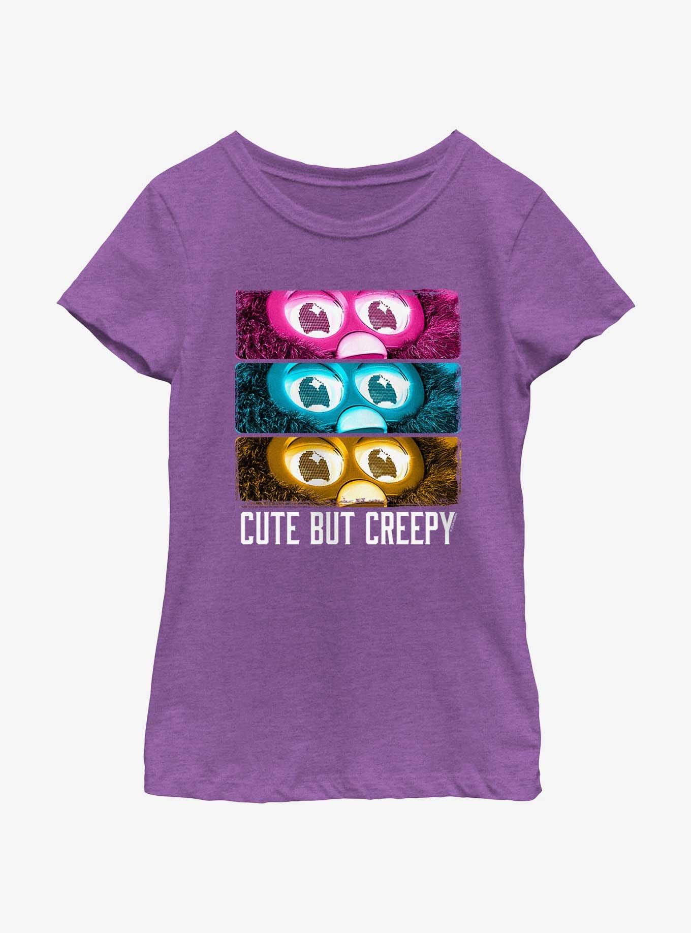 Furby Cute But Creepy Girls Youth T-Shirt, PURPLE BERRY, hi-res