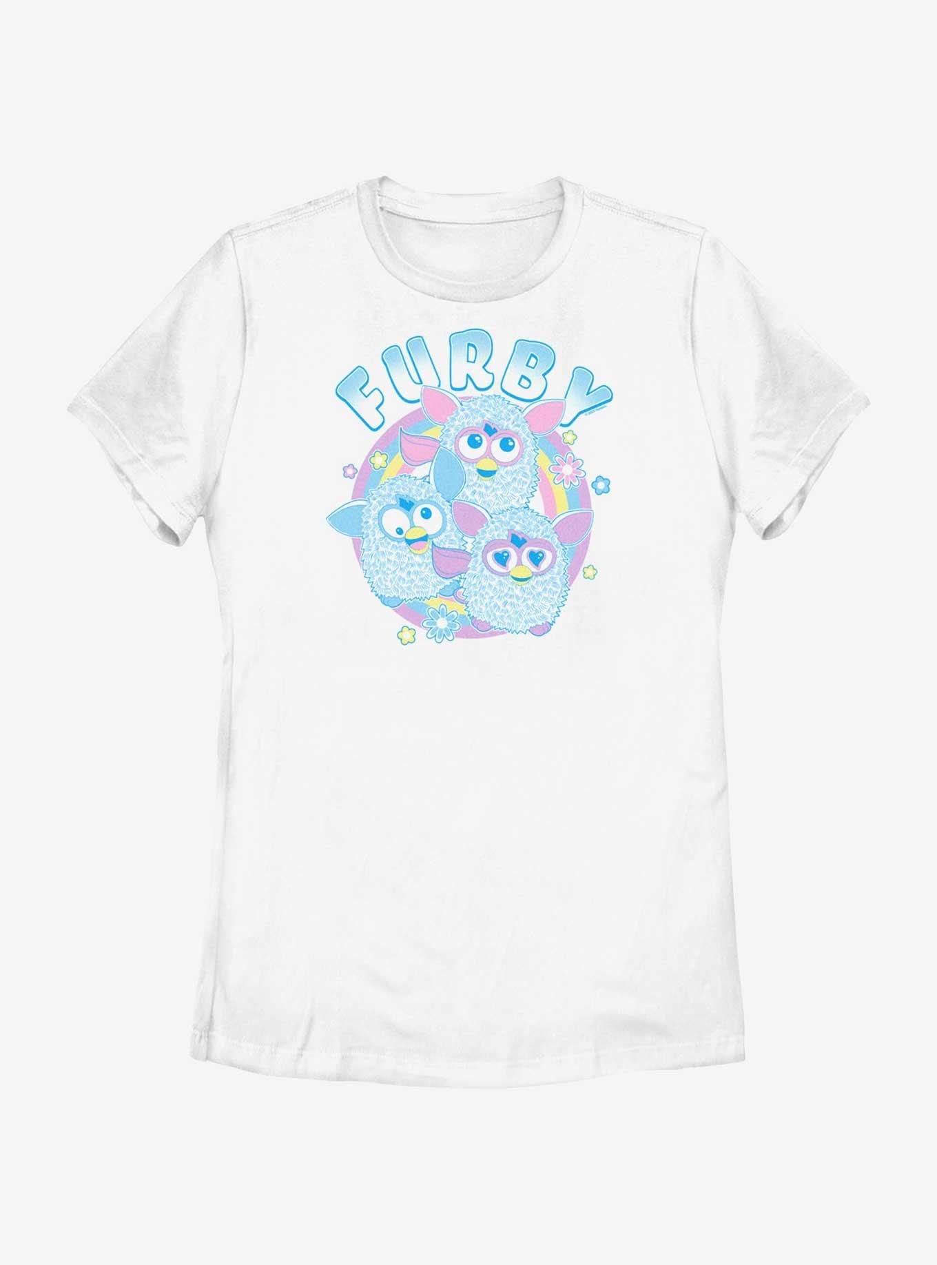 Furby Rainbow Furby Womens T-Shirt, WHITE, hi-res