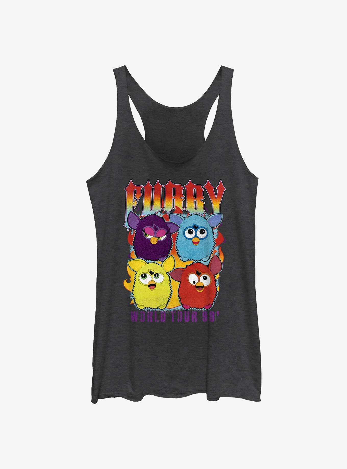 Furby Rock Band Furby Womens Tank Top, BLK HTR, hi-res