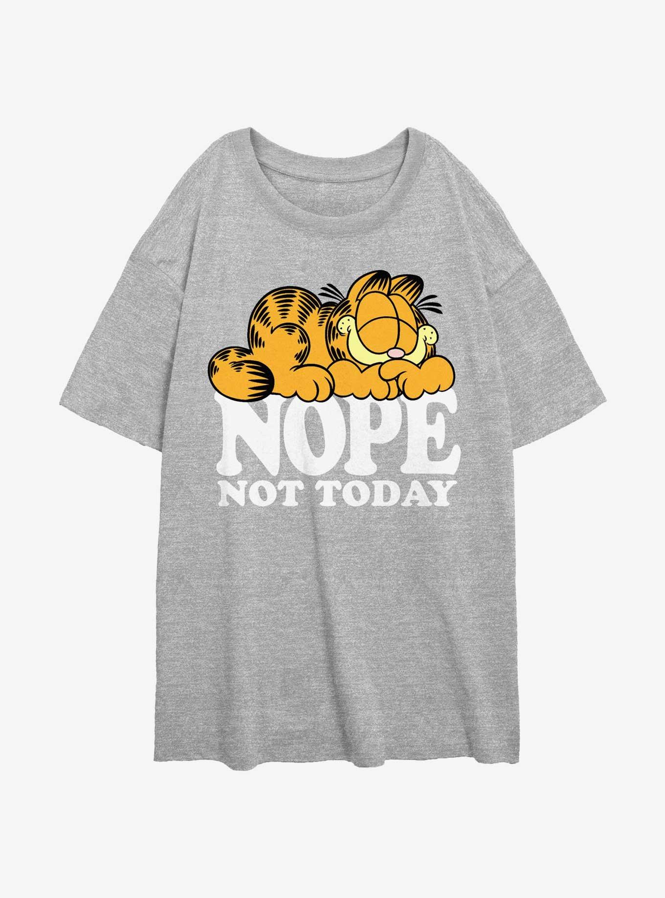 Garfield Nope Not Today Womens Oversized T-Shirt, ATH HTR, hi-res