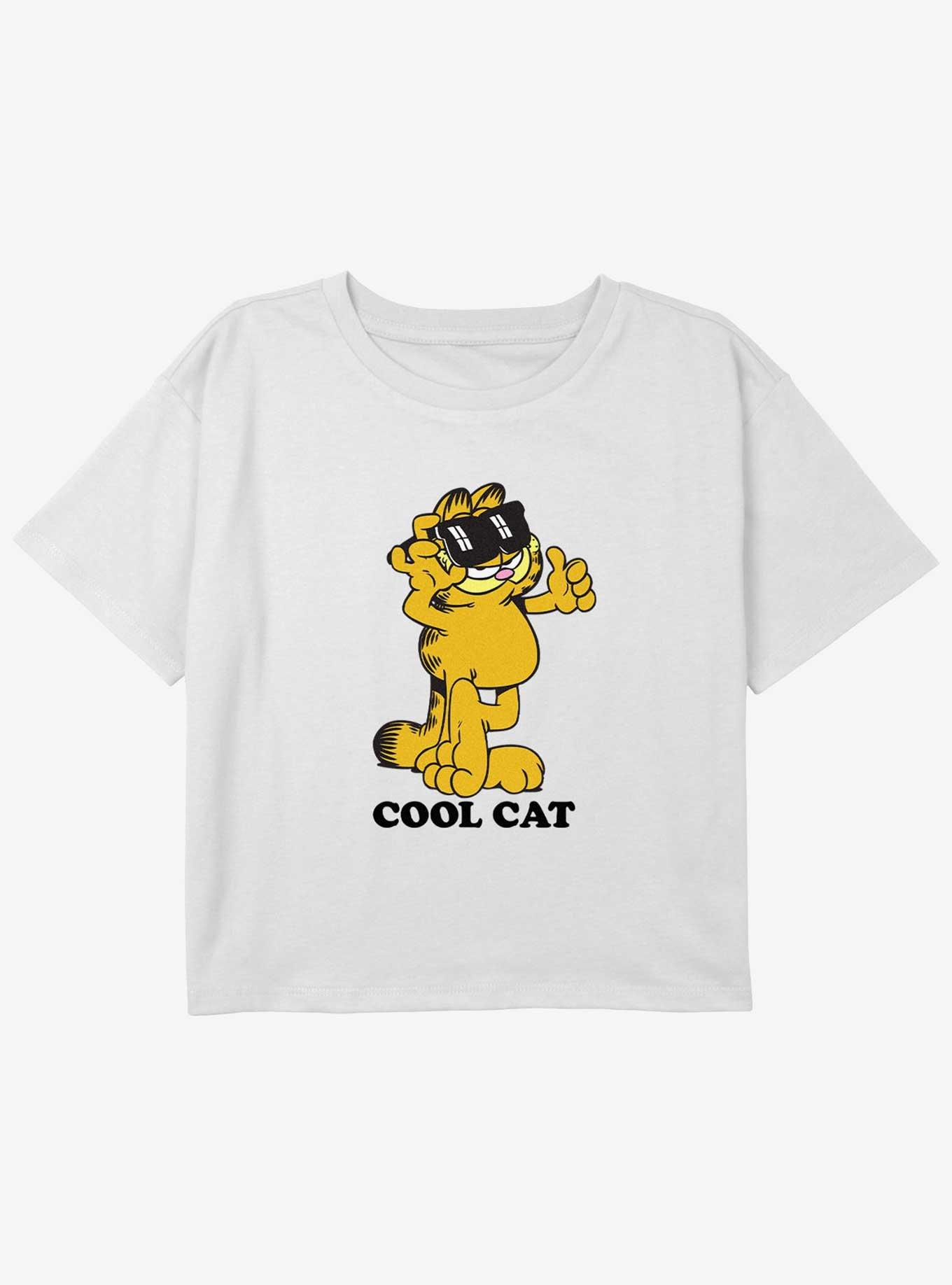 Garfield Cool Cat Youth Girls Boxy Crop T-Shirt, , hi-res