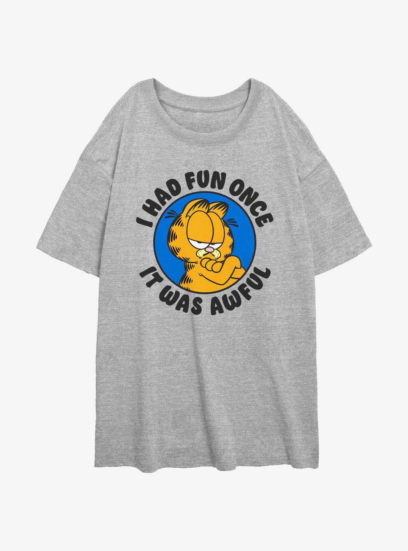 Garfield I Had Fun Once It Was Awful Womens Oversized T-Shirt, , hi-res